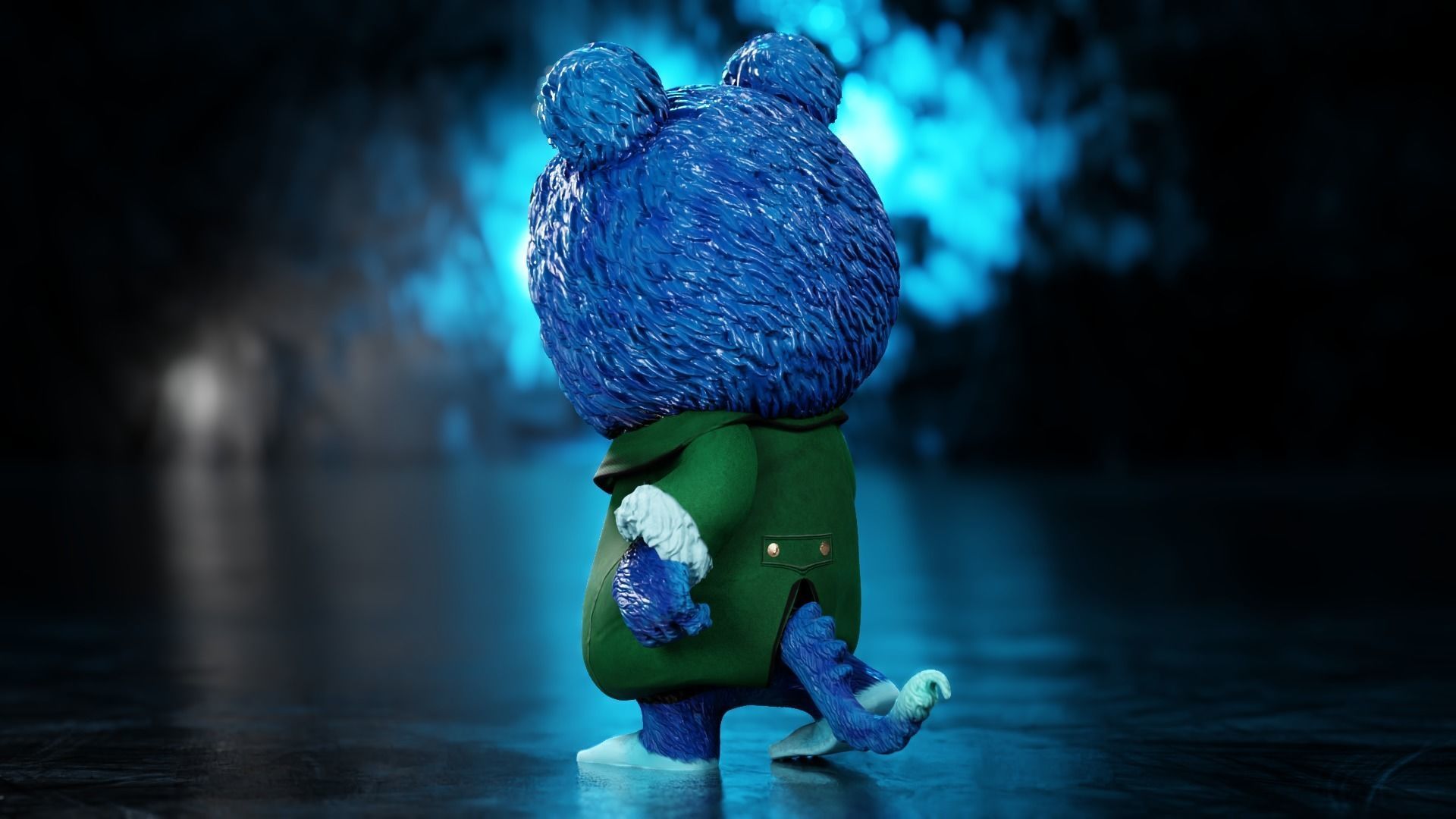 The halloween monster with rigging and walk cycles Low-poly 3D model_8