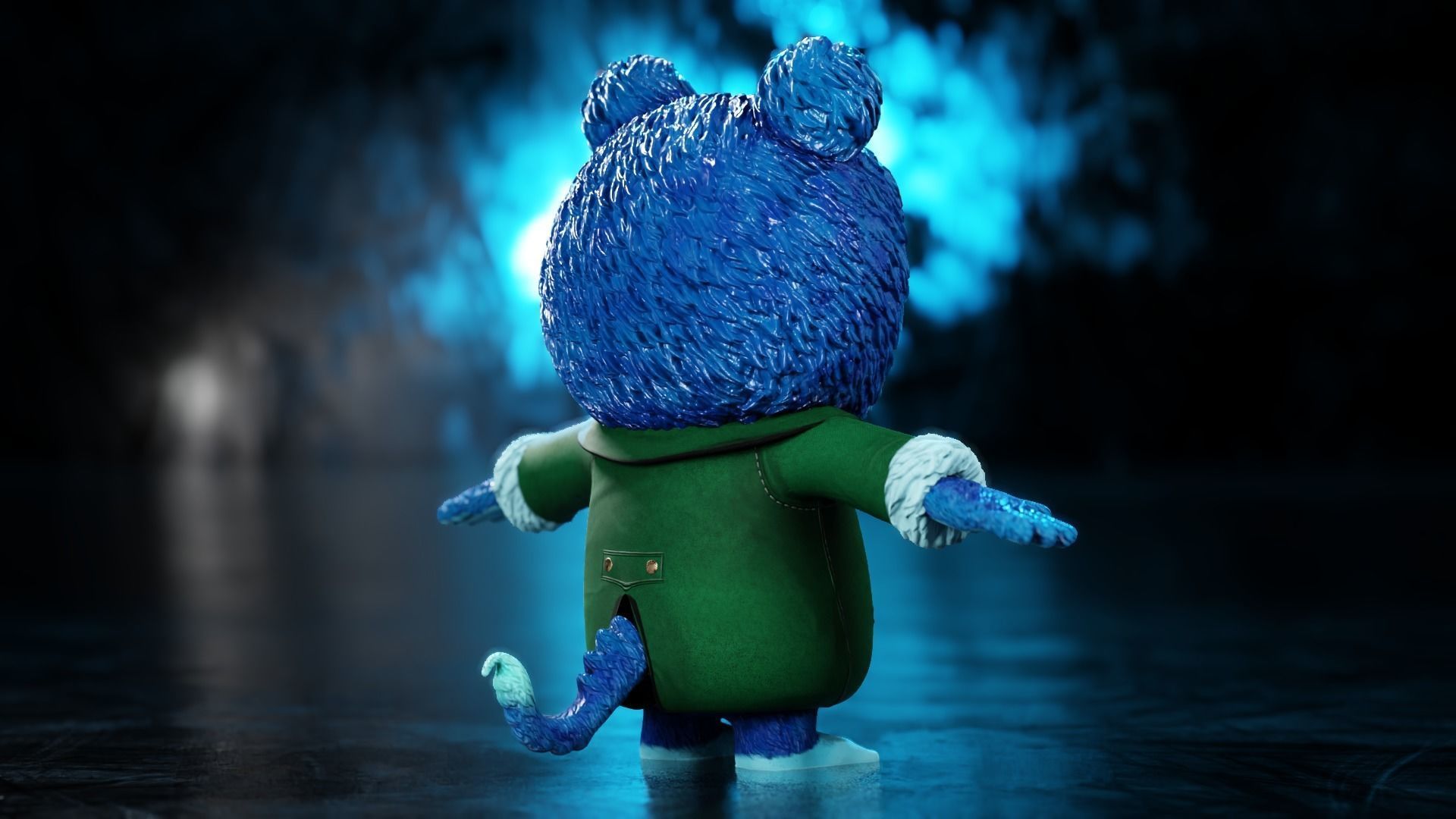 The halloween monster with rigging and walk cycles Low-poly 3D model_4