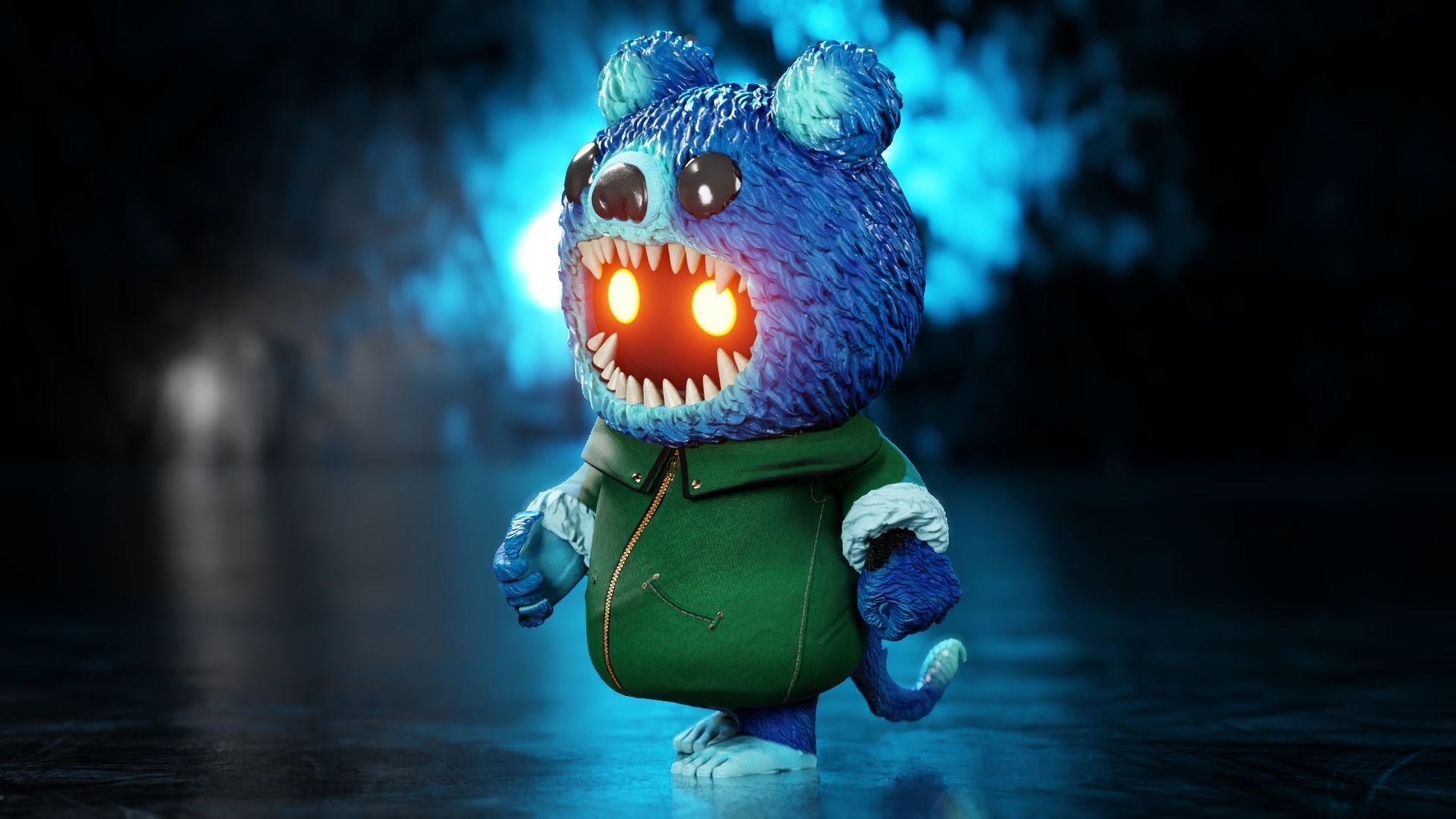 The halloween monster with rigging and walk cycles Low-poly 3D model_10