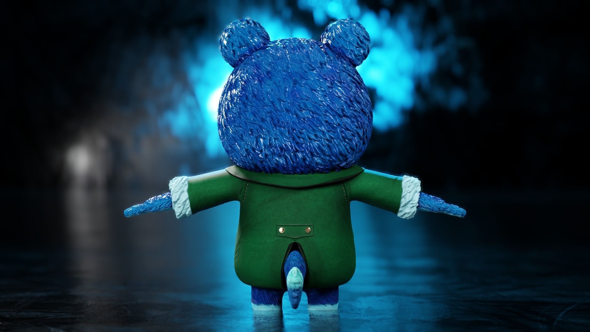 The halloween monster with rigging and walk cycles Low-poly 3D model_6