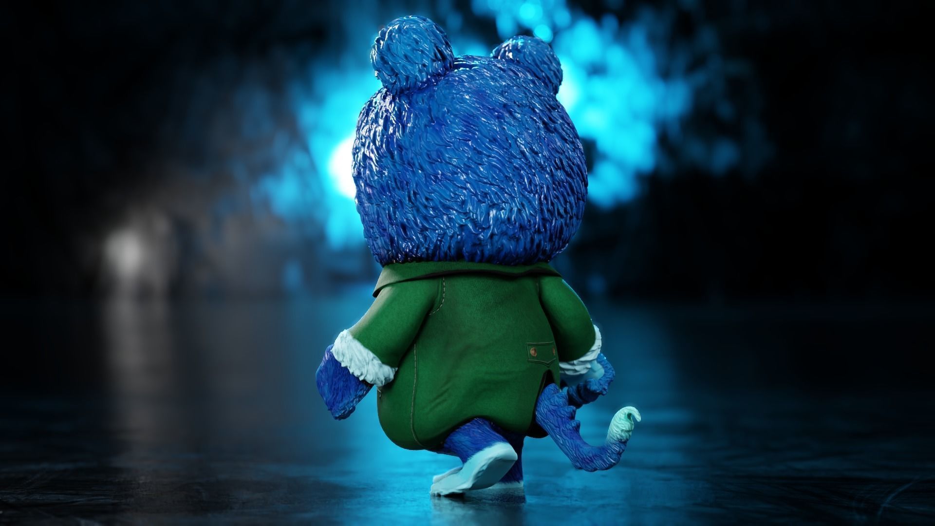 The halloween monster with rigging and walk cycles Low-poly 3D model_12