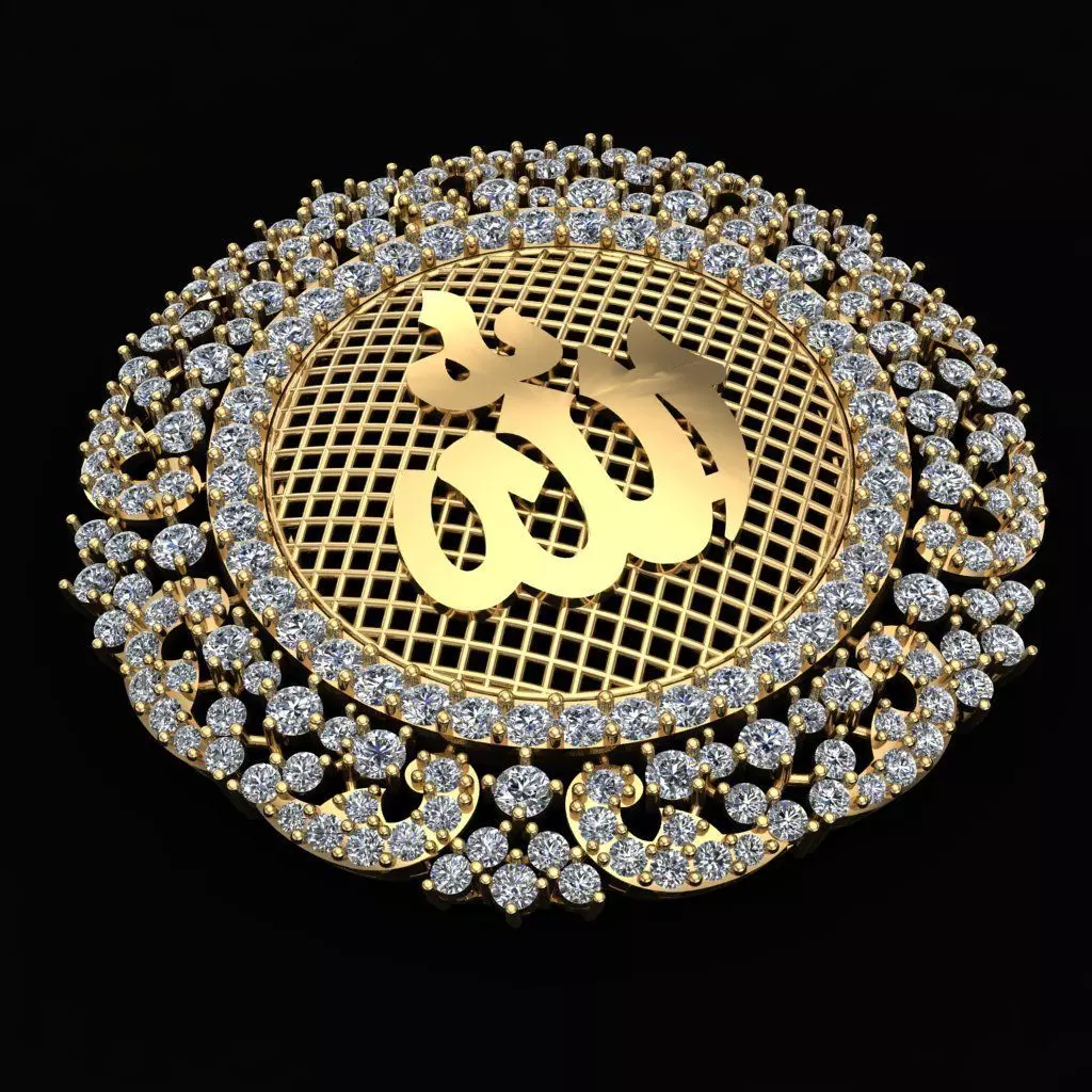 ALLAH Name Pandent 3D print model 3D print model_0