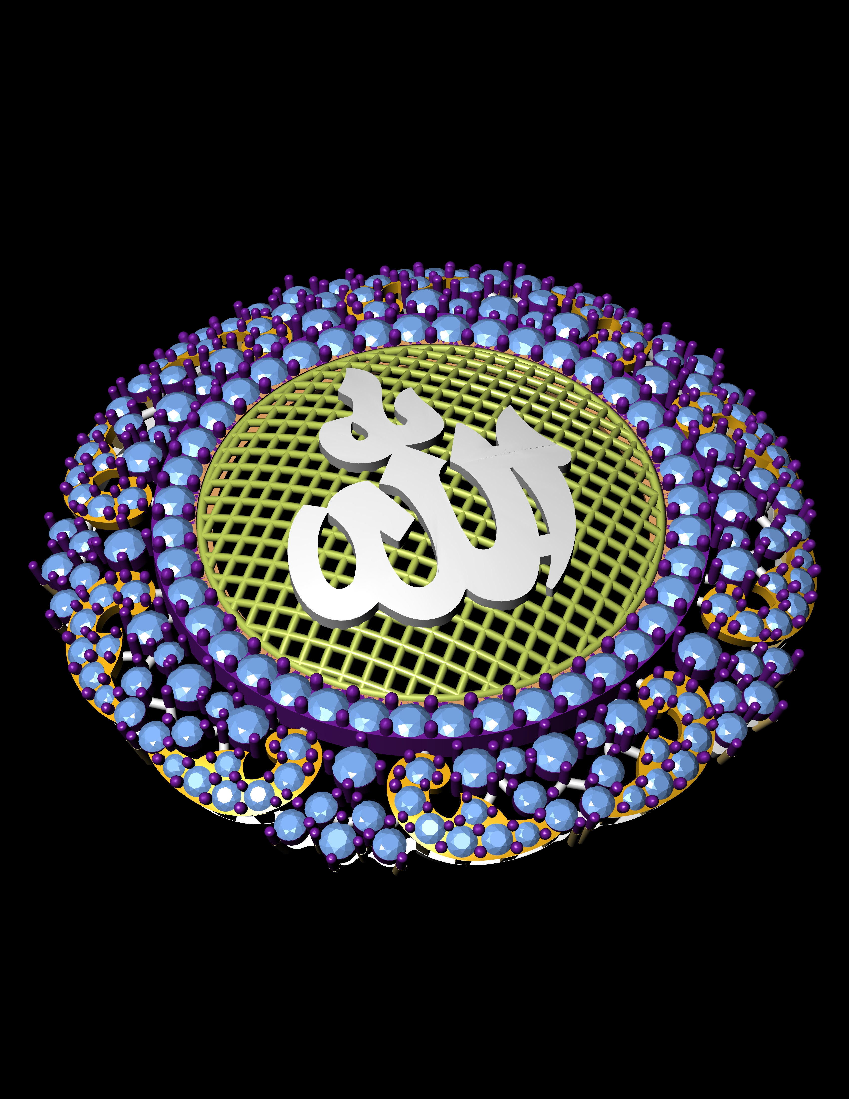 ALLAH Name Pandent 3D print model 3D print model_3