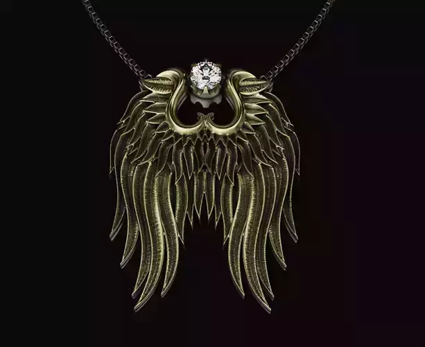 Gold Wing pendant