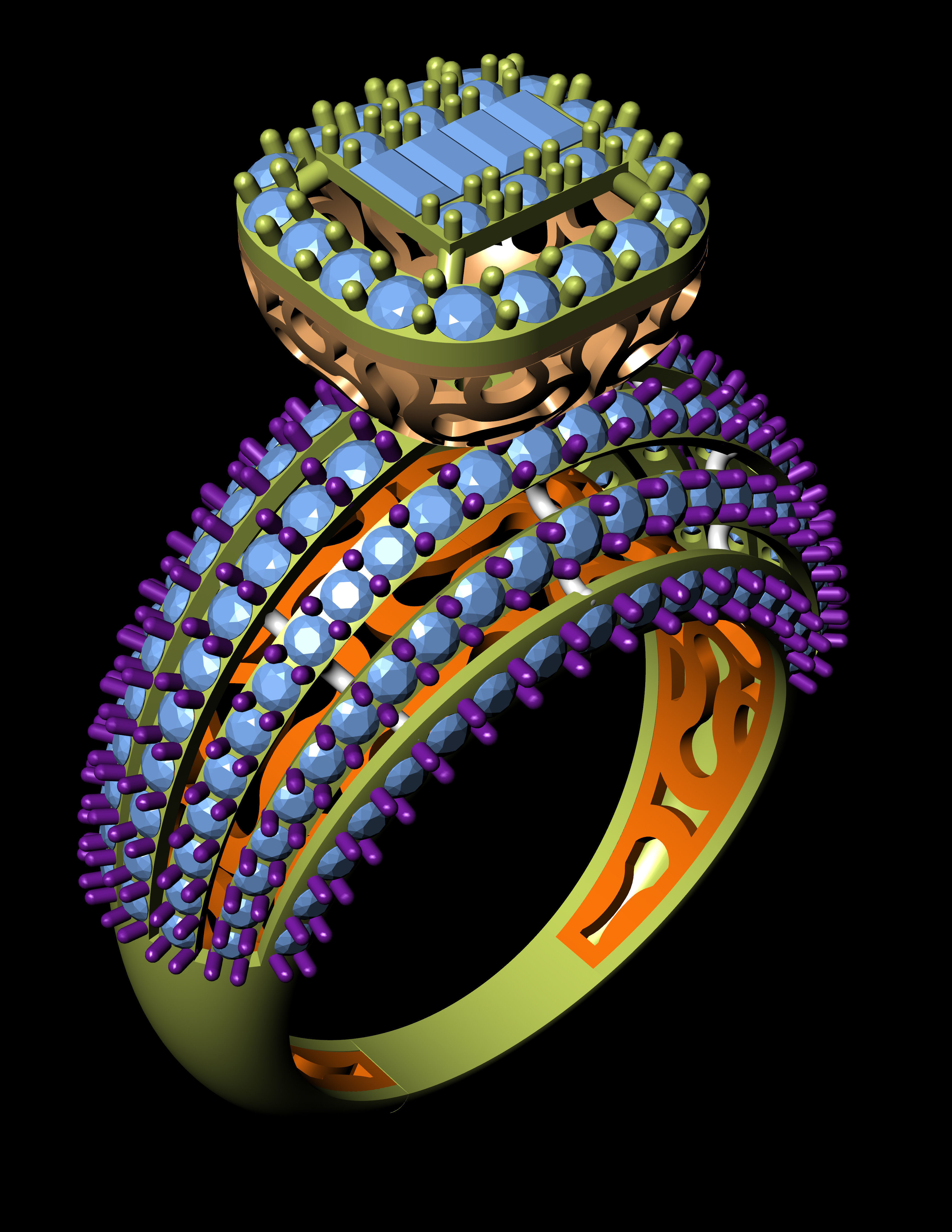 Diamond Solitaire Ring Jewellery for Women 3D print model 3D print model_4