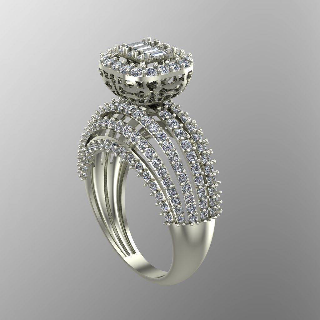 Diamond Solitaire Ring Jewellery for Women 3D print model 3D print model_2