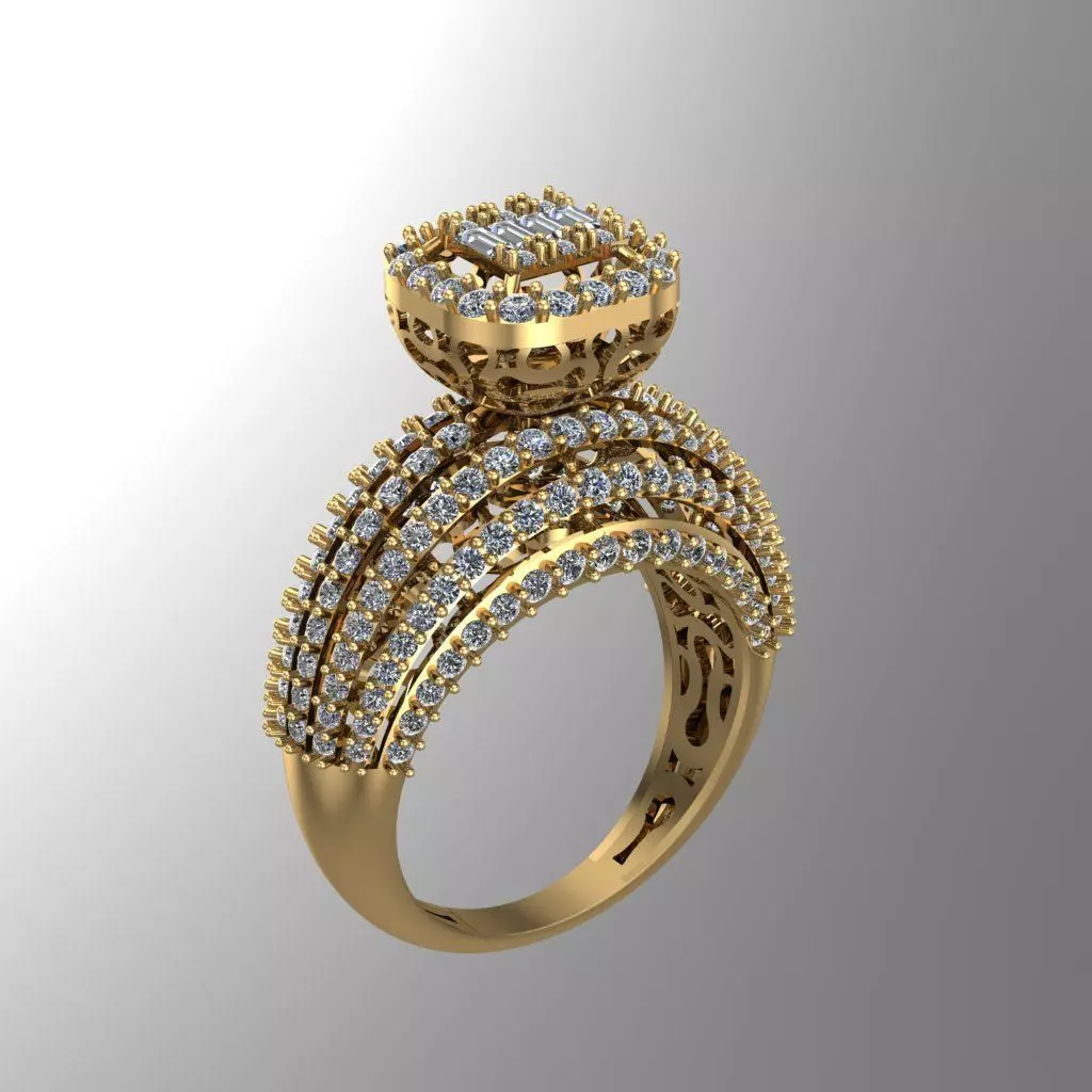 Diamond Solitaire Ring Jewellery for Women 3D print model 3D print model_0