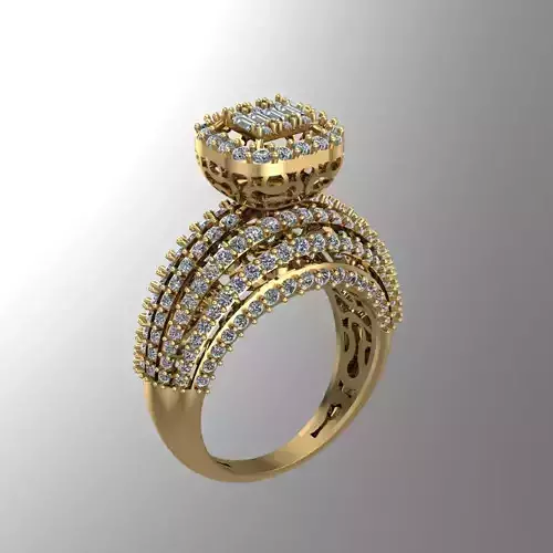 Diamond Solitaire Ring Jewellery for Women 3D print model