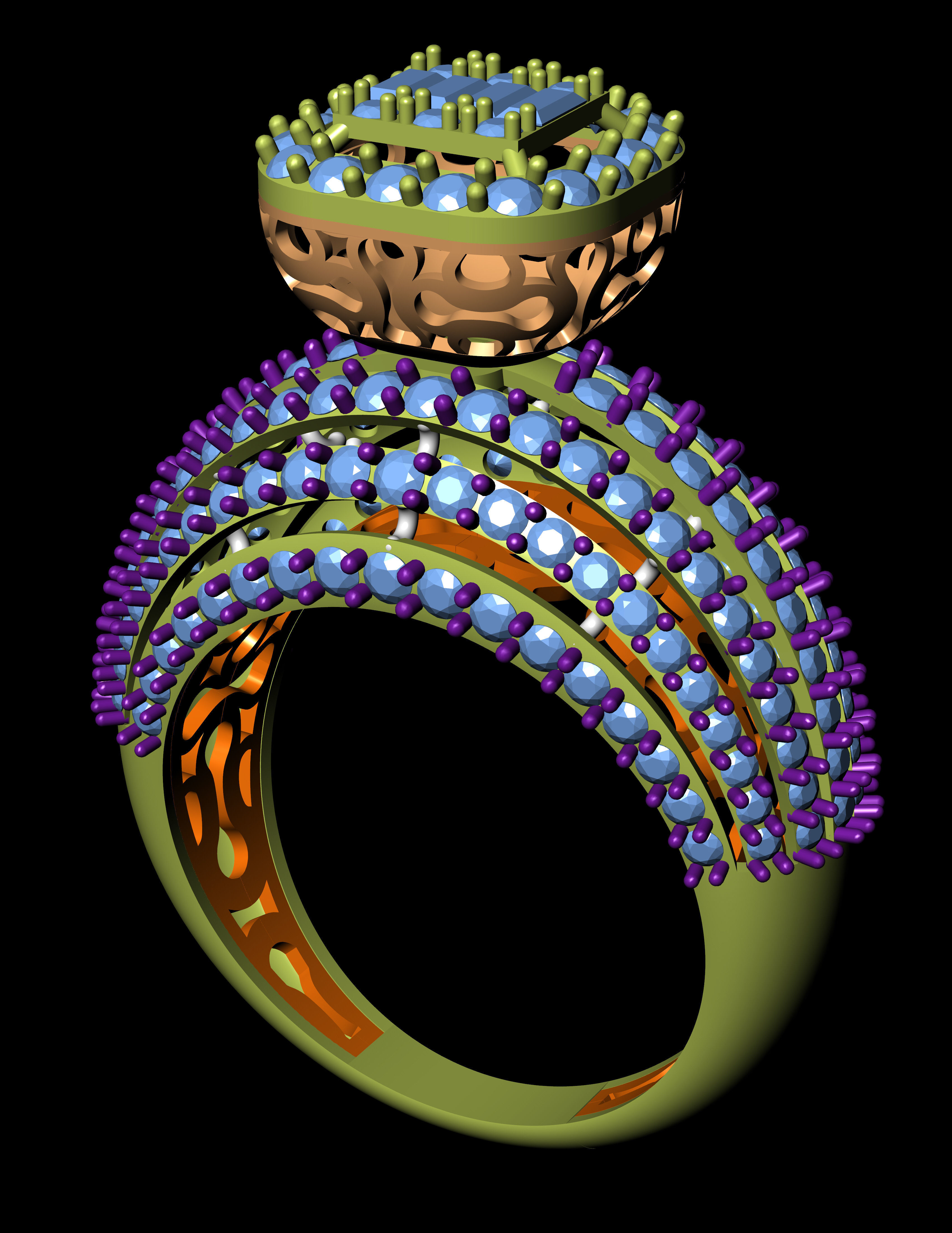 Diamond Solitaire Ring Jewellery for Women 3D print model 3D print model_5