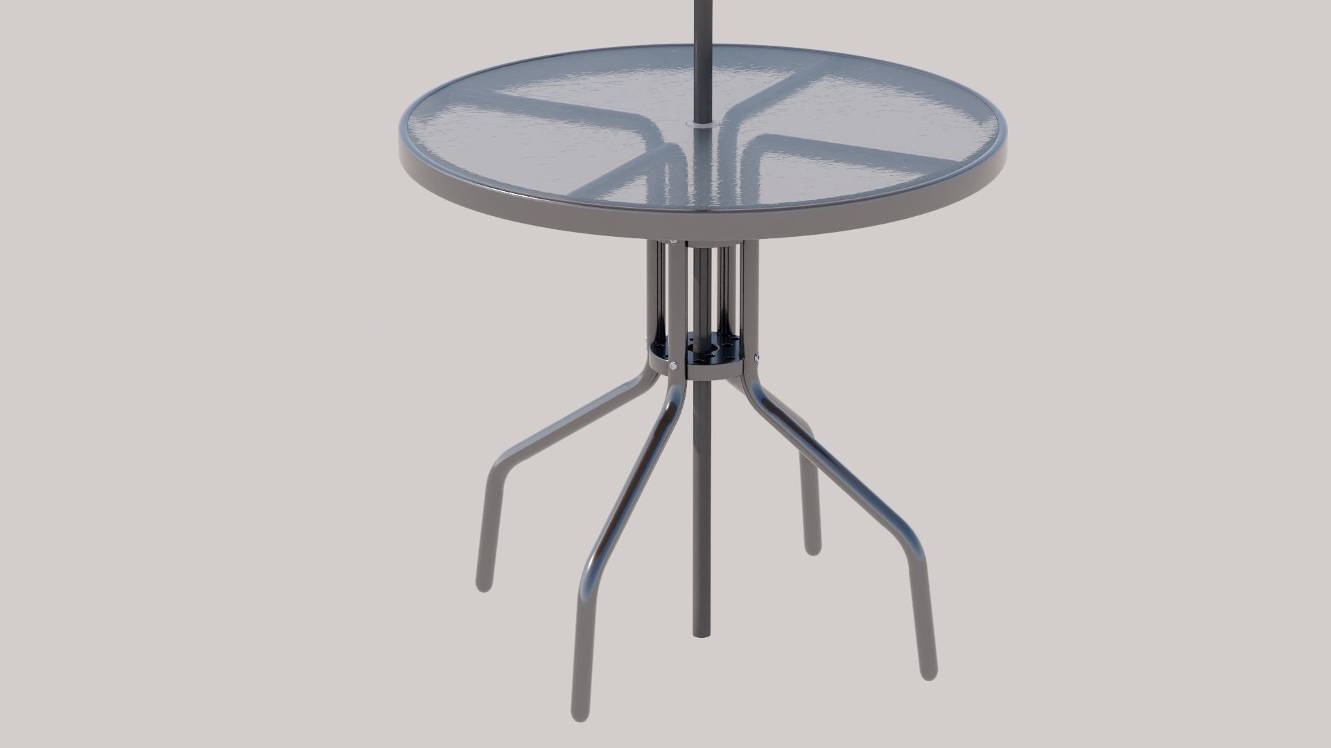 Patio Garden Table Set Umbrella Table  3D model_7