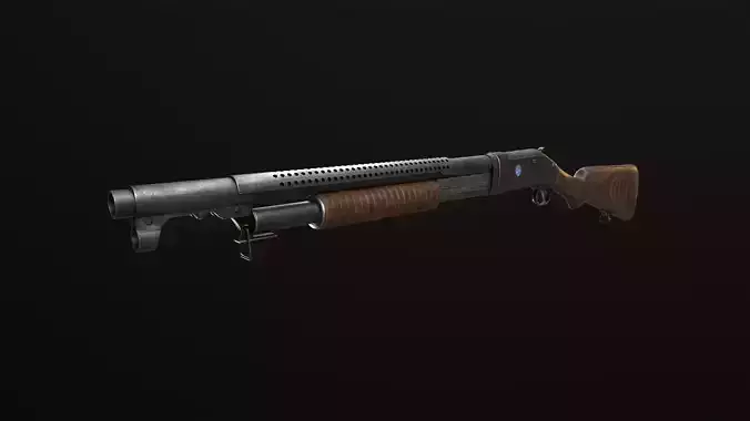 Winchester 1897 Lowpoly gameready