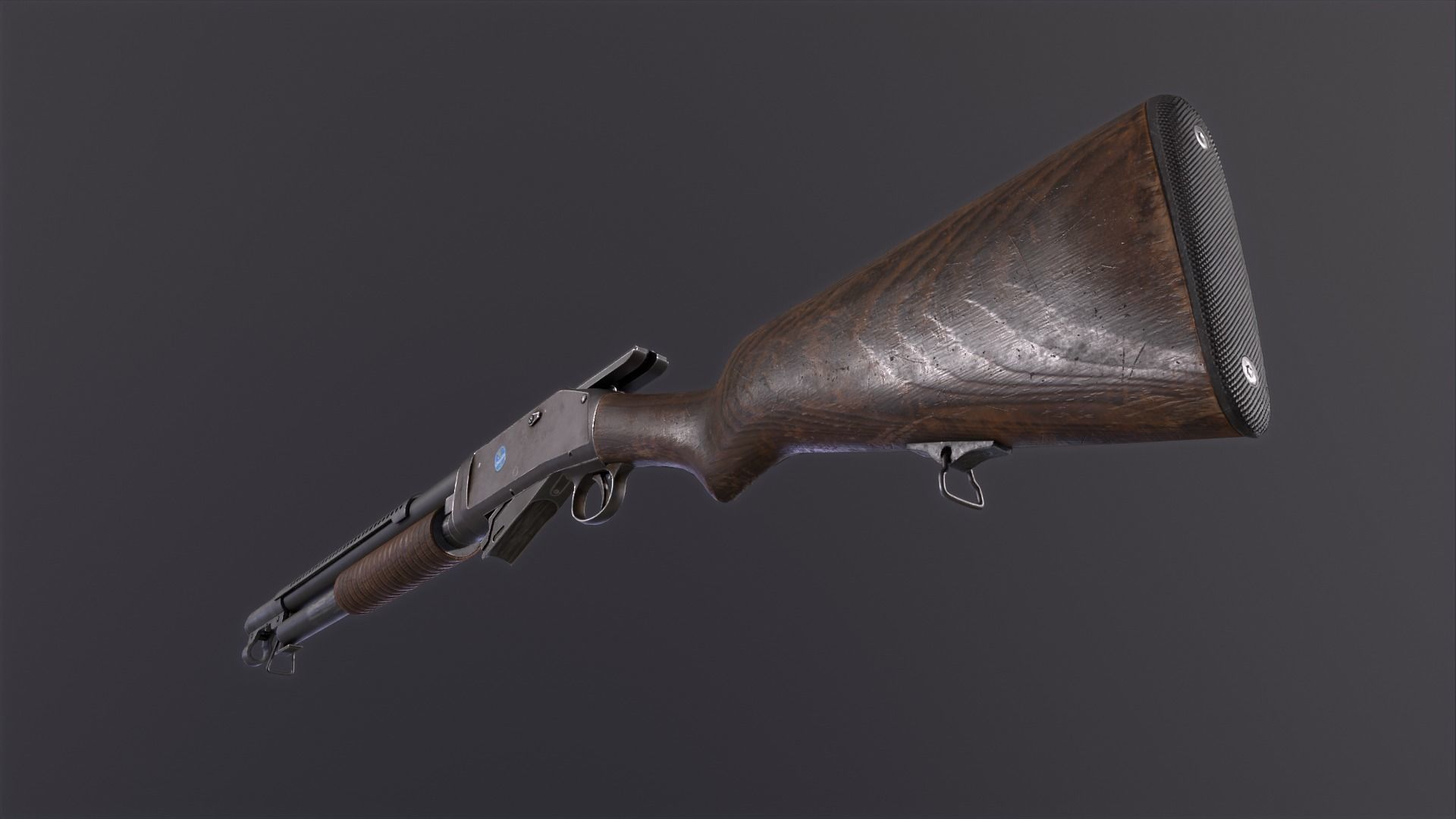 Winchester 1897 Lowpoly gameready Low-poly 3D model_18