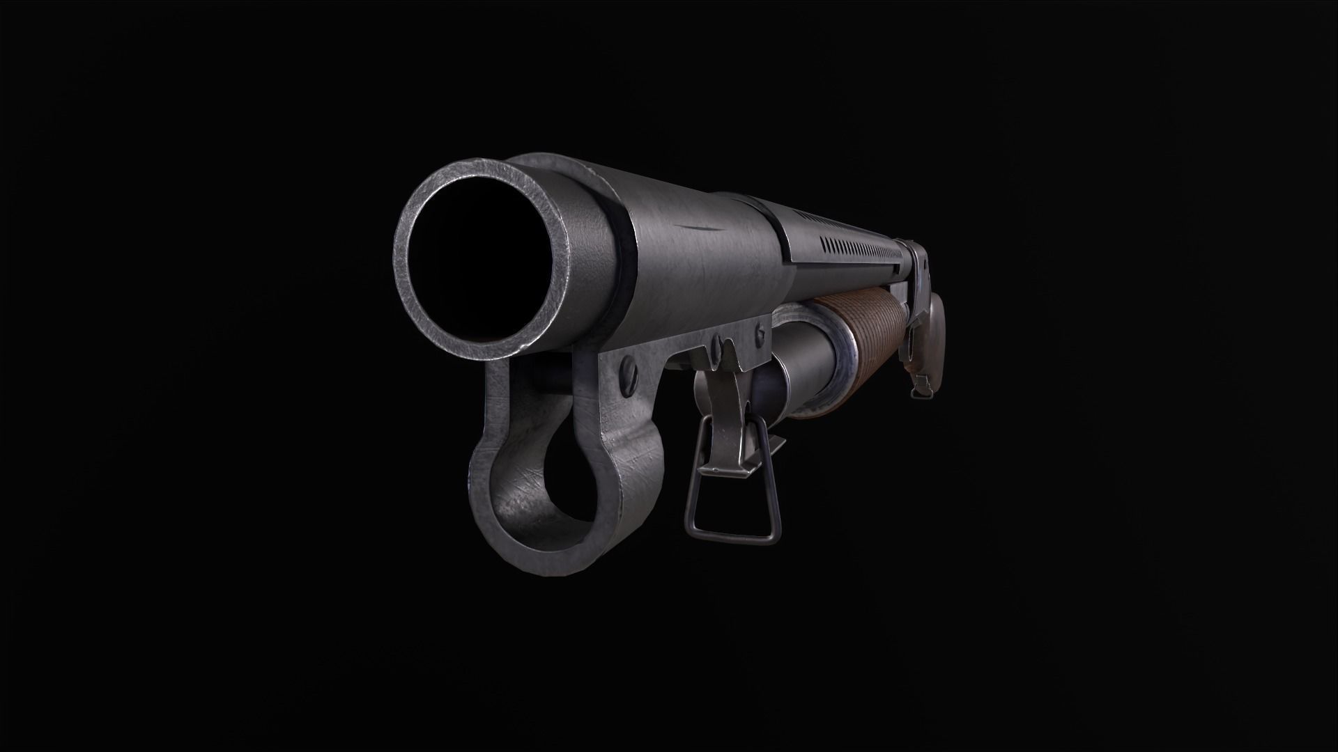 Winchester 1897 Lowpoly gameready Low-poly 3D model_4