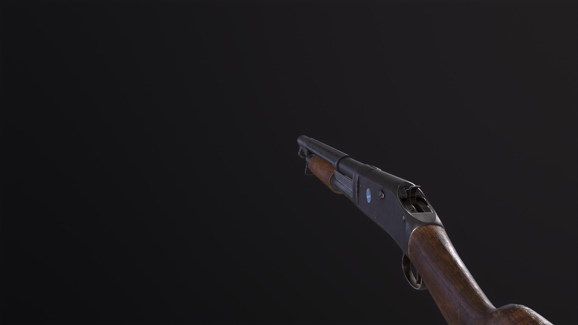 Winchester 1897 Lowpoly gameready Low-poly 3D model_12