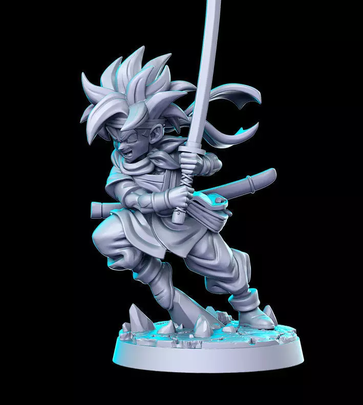 Crono Chrono Trigger Akira Toriyama 32mm Pre-supported 3D print model_0