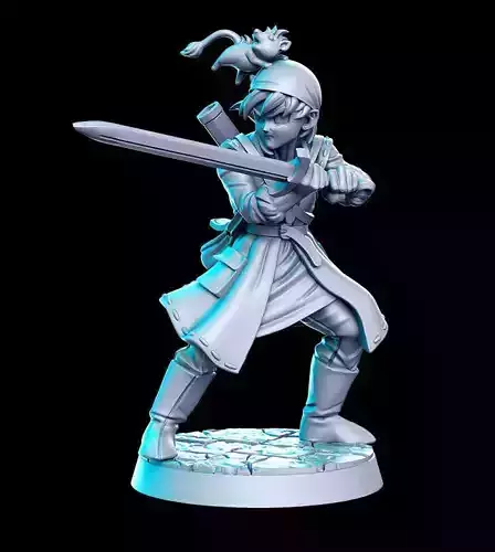 Hero Dragon Quest Akira Toriyama 32mm Pre-supported