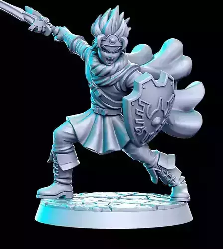 Erdrick Dragon Quest Akira Toriyama 32mm Pre-supported