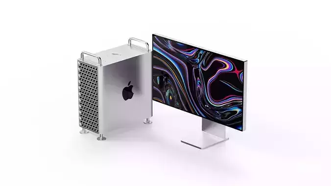 Mac Pro and XDR Display 3D model