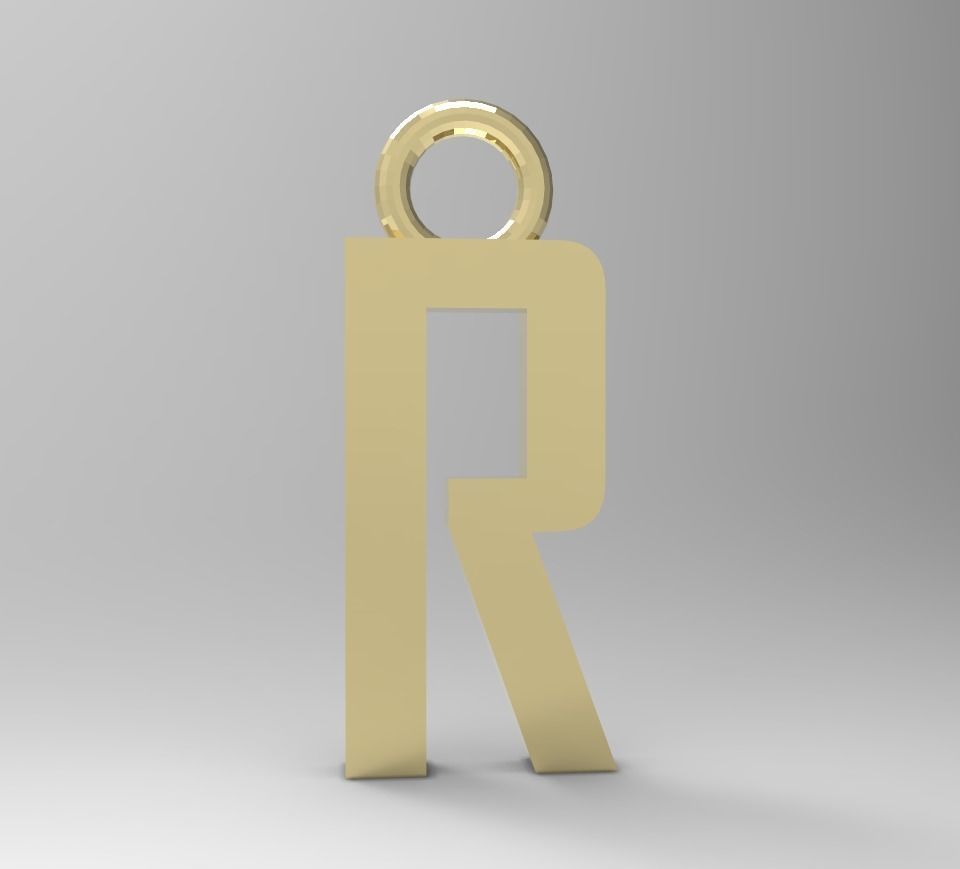 ALPHABET LATTER R PENDANT 3D print model_1