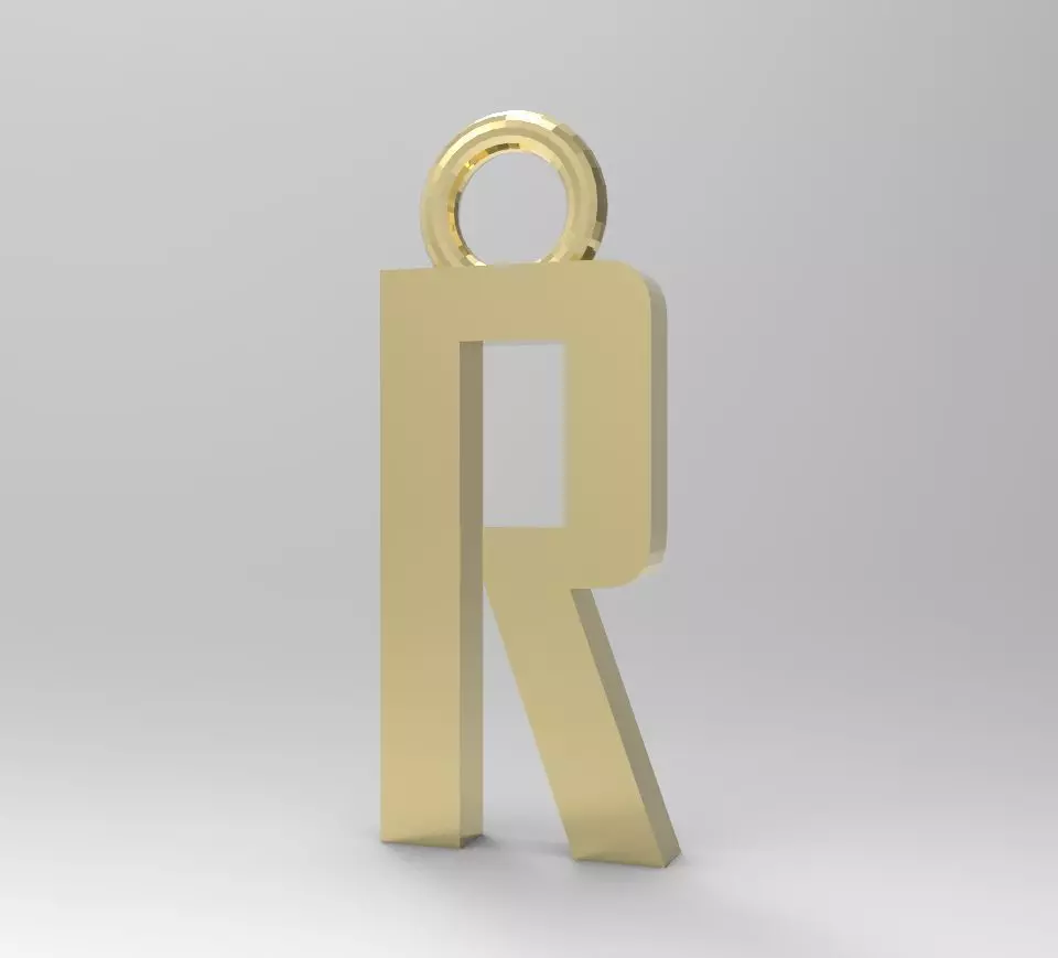 ALPHABET LATTER R PENDANT 3D print model_0