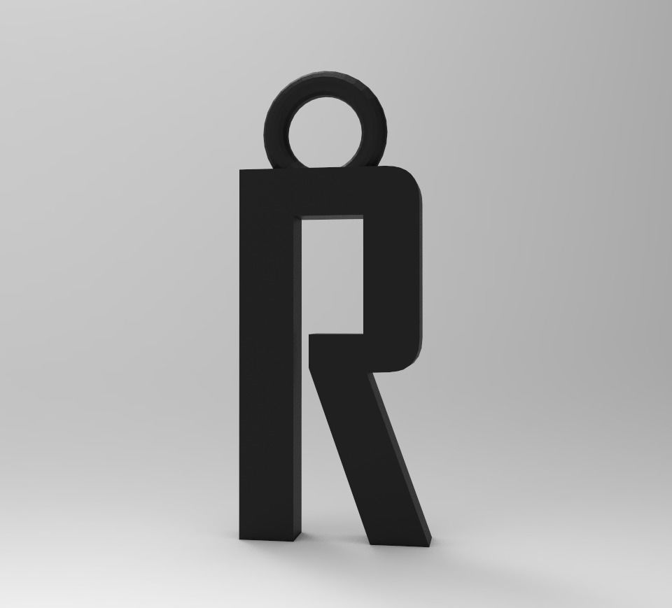 ALPHABET LATTER R PENDANT 3D print model_7