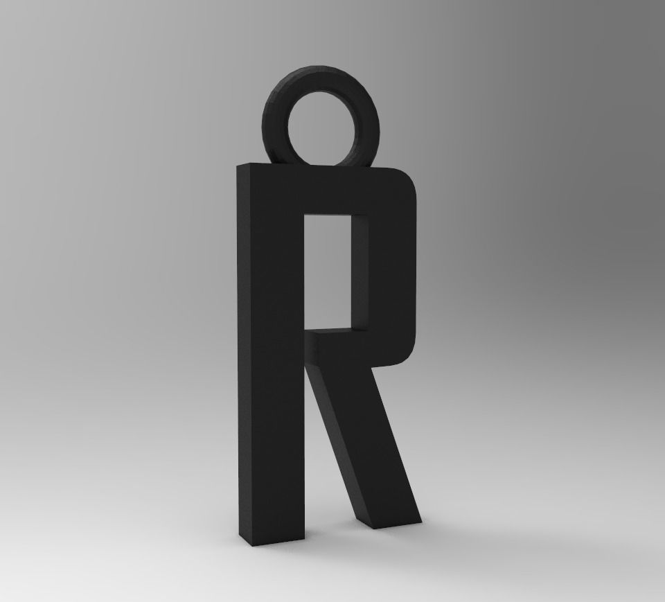 ALPHABET LATTER R PENDANT 3D print model_5