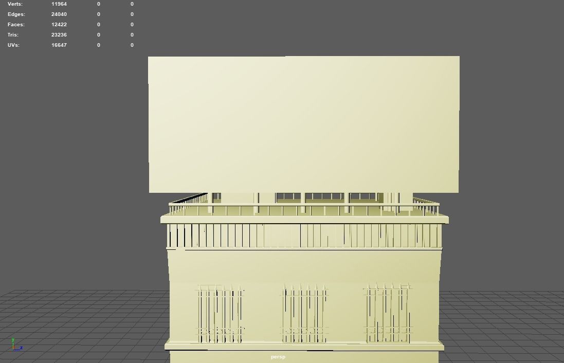 Building with Billboard 3D model_1