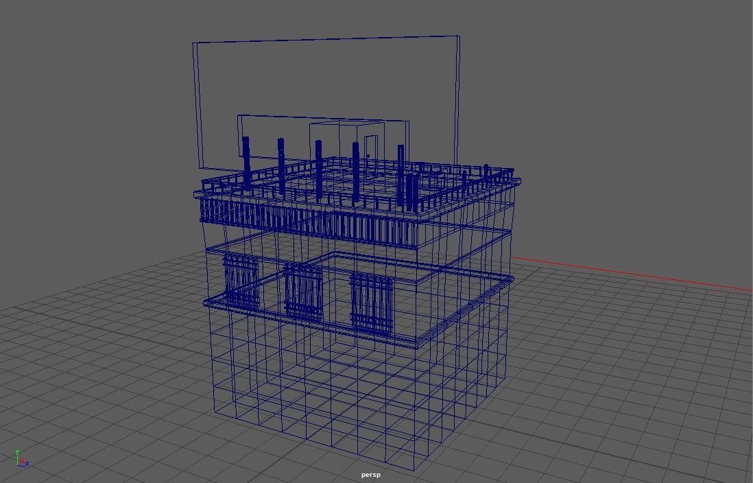 Building with Billboard 3D model_2