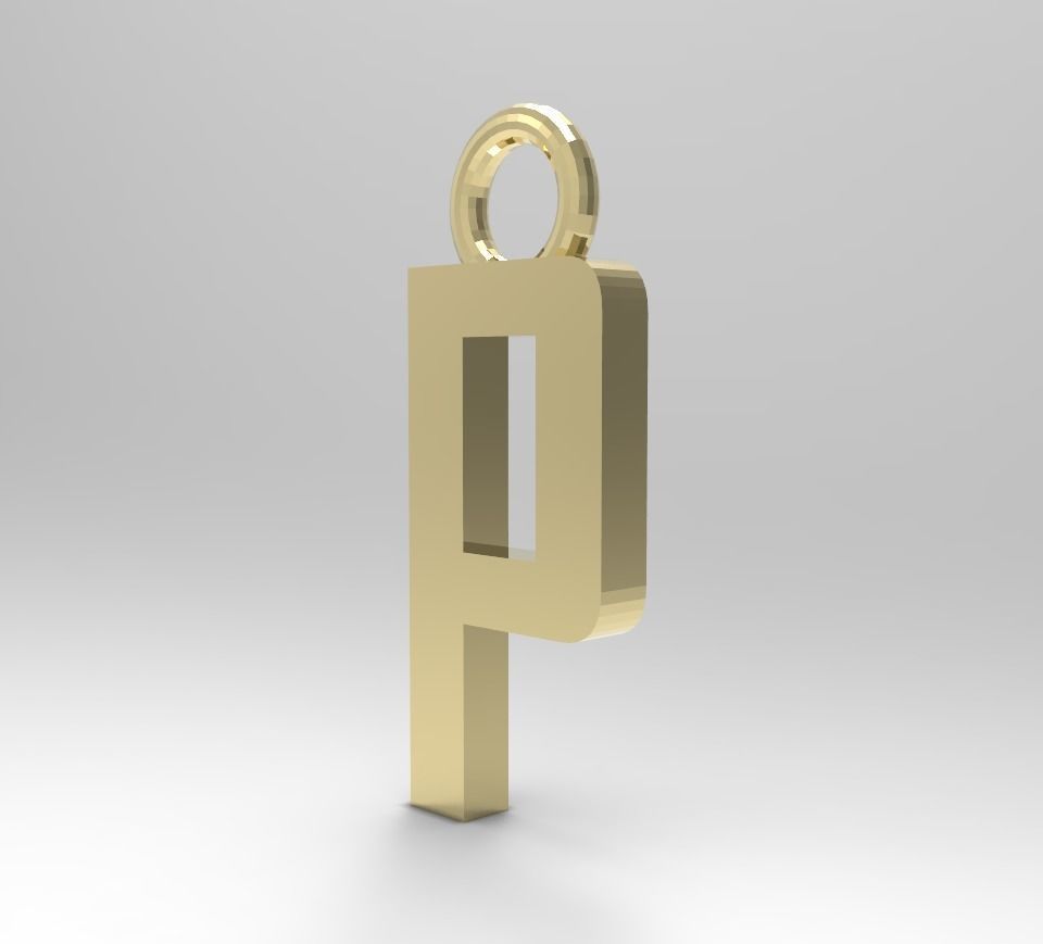 ALPHABET LATTER P PENDANT 3D print model_1