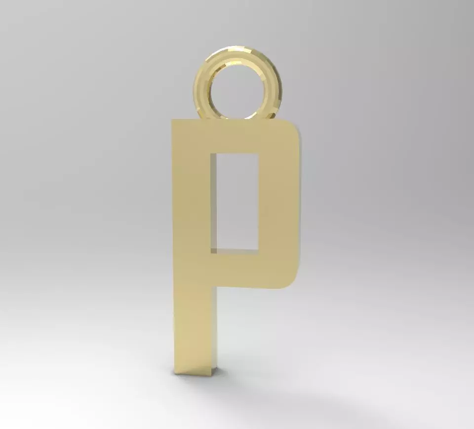 ALPHABET LATTER P PENDANT 3D print model_0