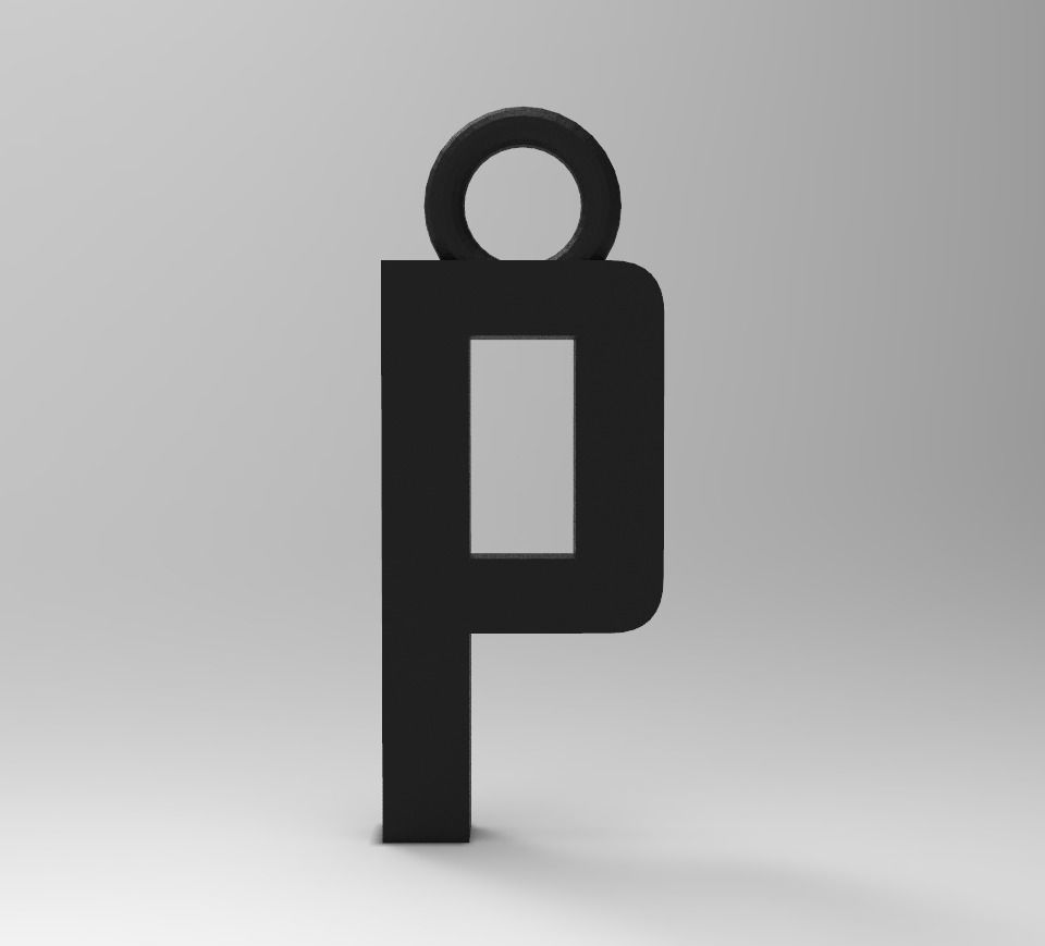 ALPHABET LATTER P PENDANT 3D print model_5