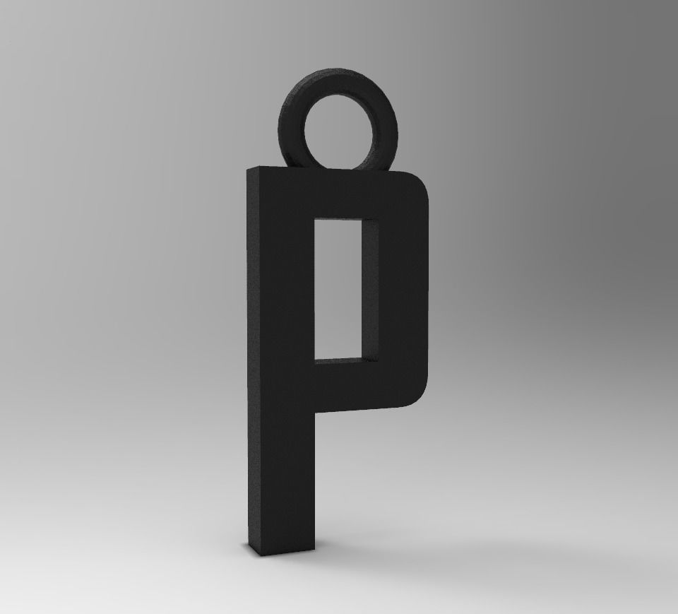 ALPHABET LATTER P PENDANT 3D print model_4
