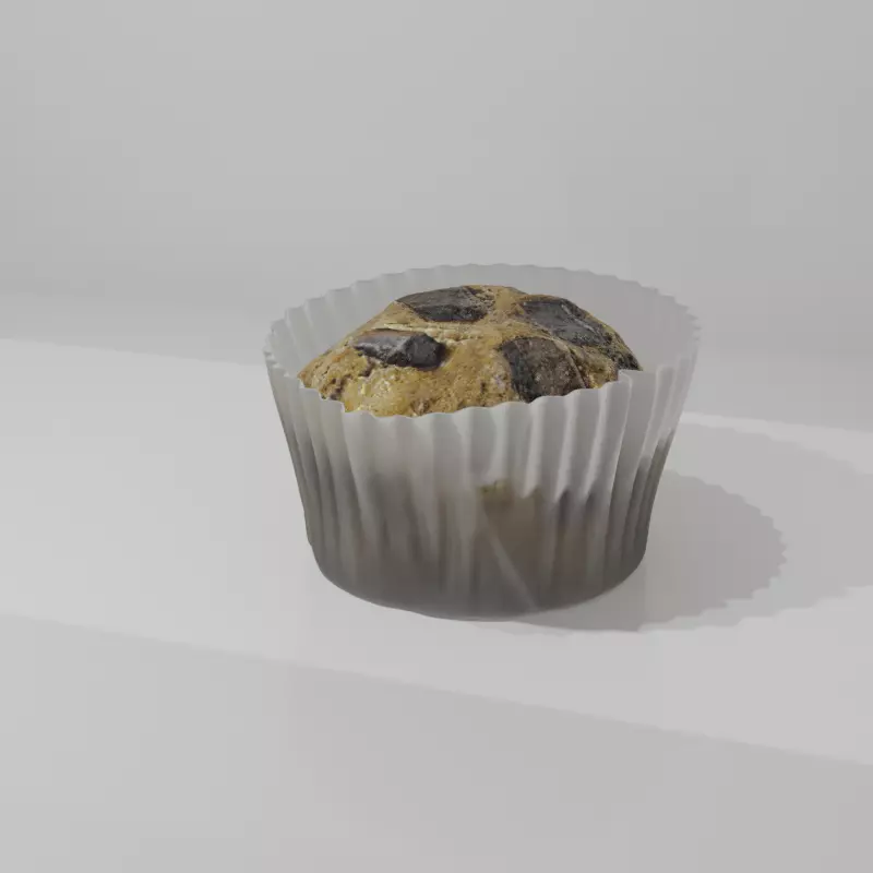 Chocolate chunks Muffin Cupcake Free low-poly 3D model