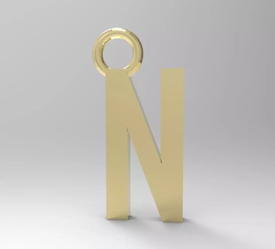 ALPHABET LATTER N PENDANT 3D print model