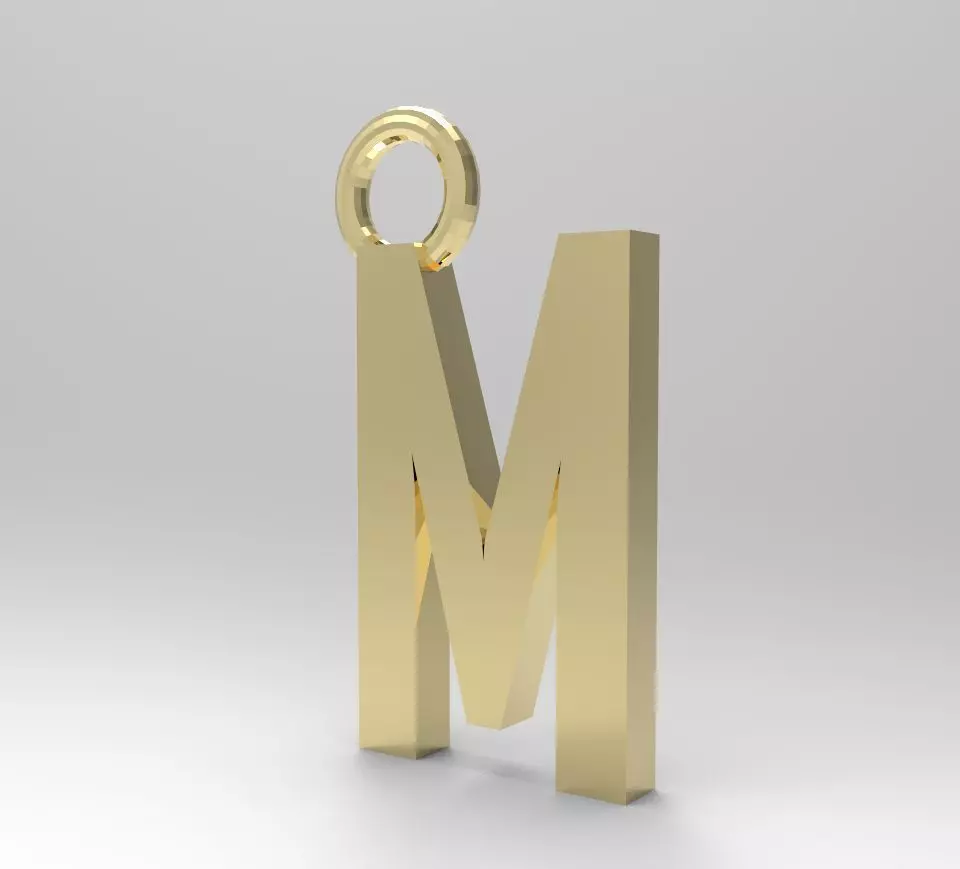 ALPHABET LATTER M PENDANT 3D print model