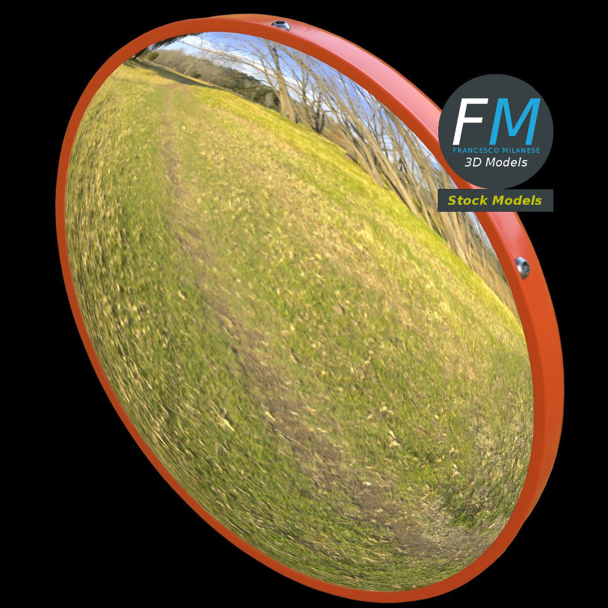 Blind spot traffic mirror 1 3D model_2