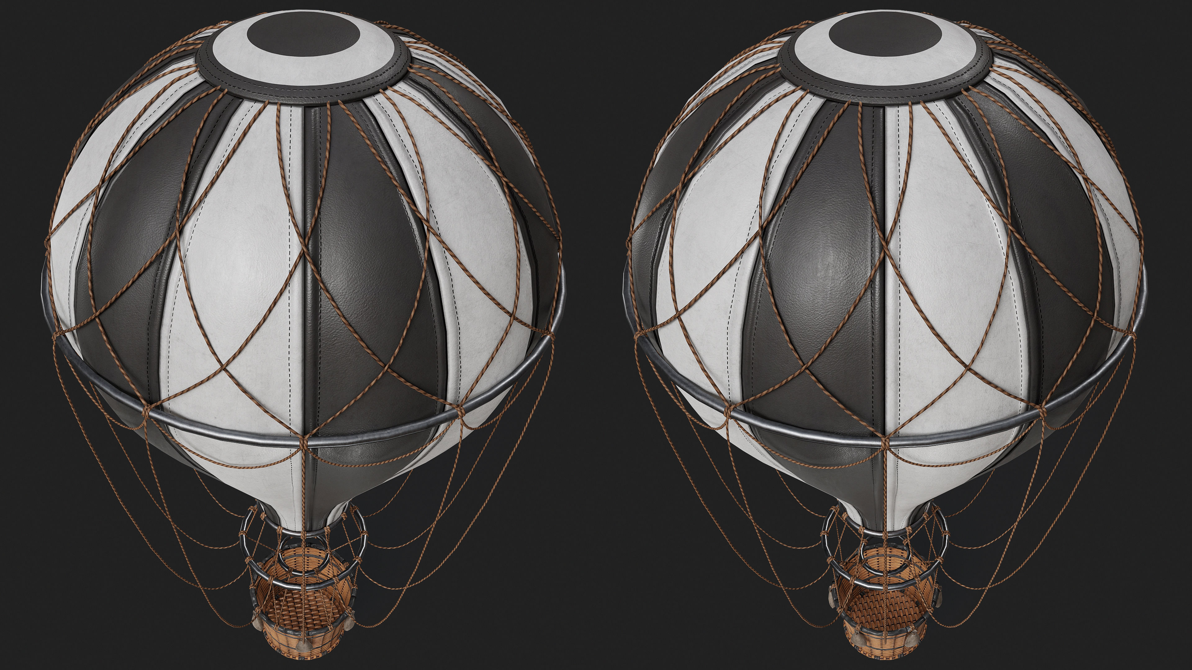 Hot Air Ballon Low-poly 3D model_21