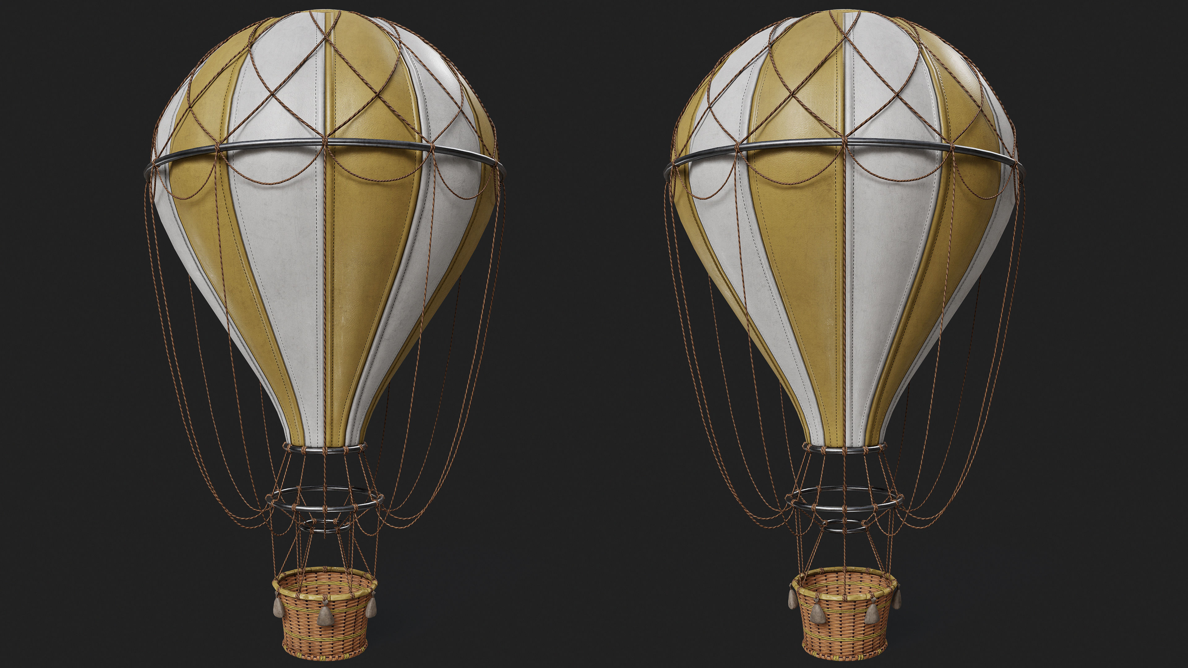 Hot Air Ballon Low-poly 3D model_11
