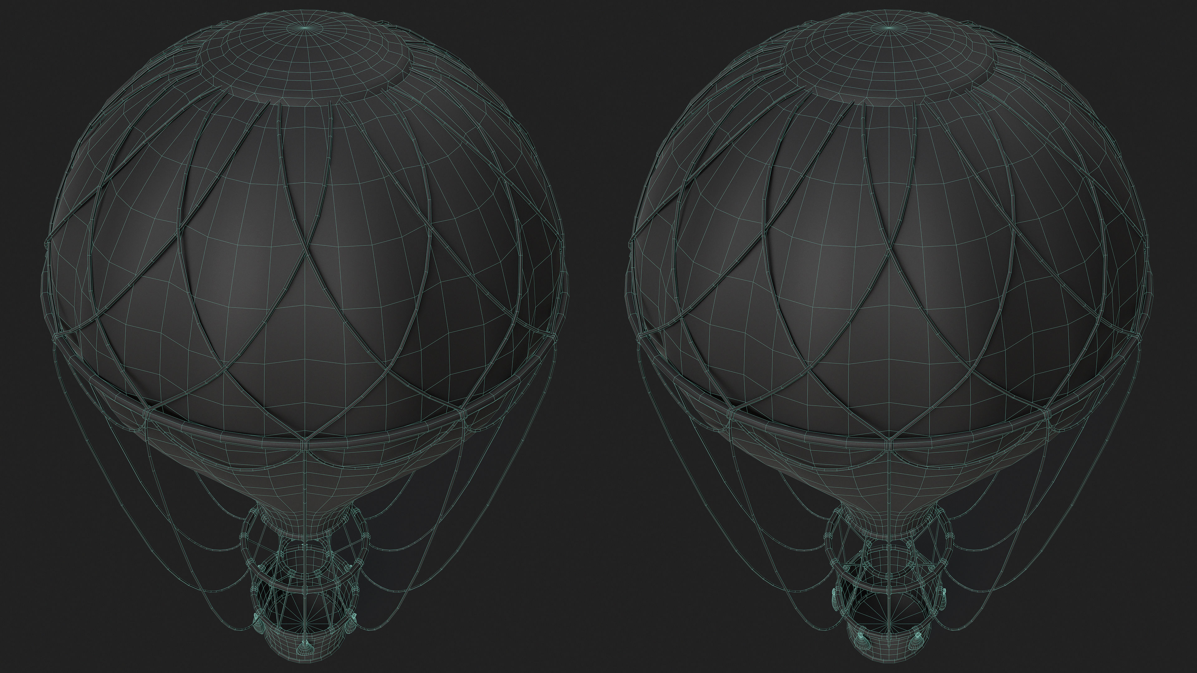 Hot Air Ballon Low-poly 3D model_26