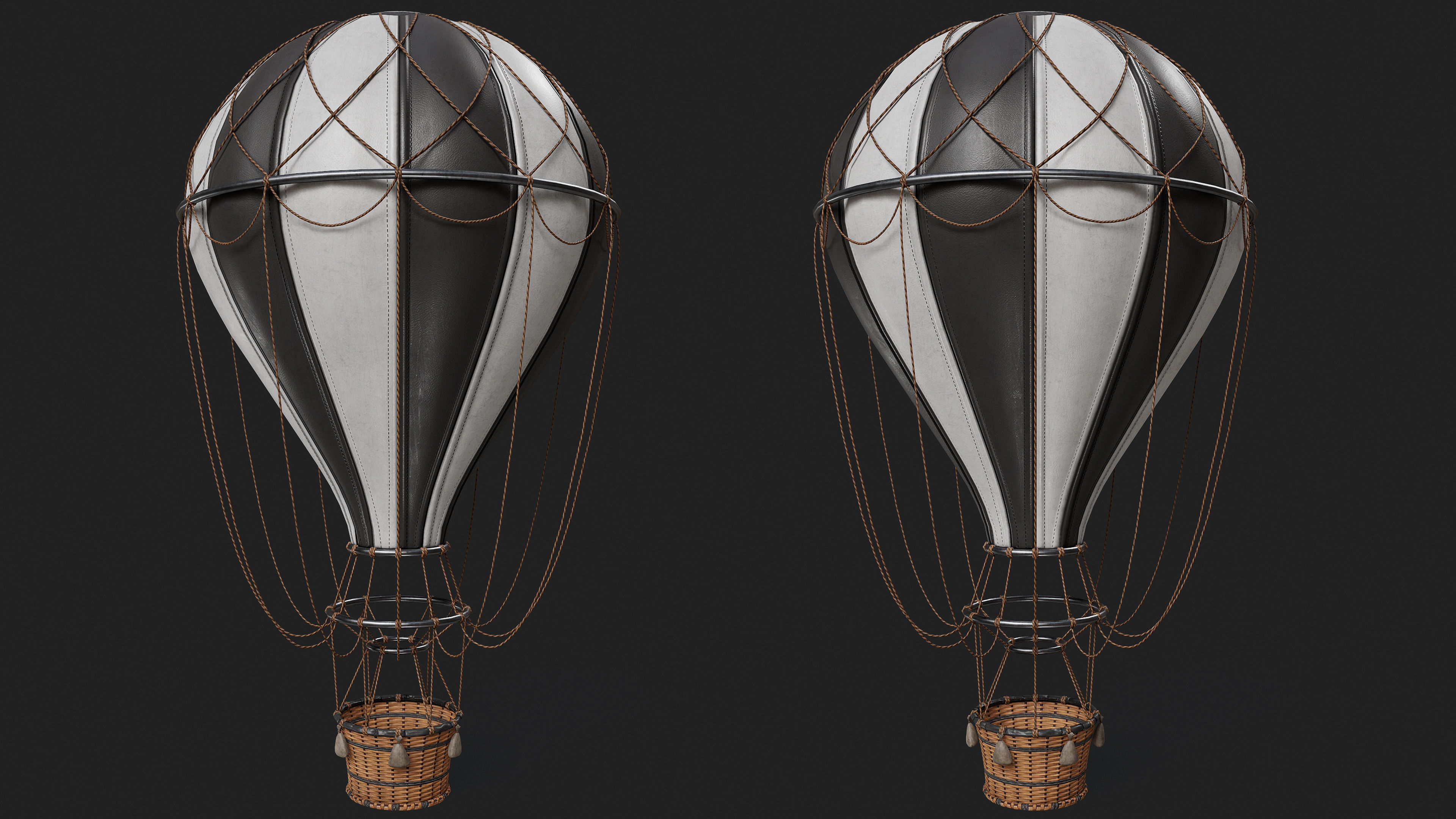 Hot Air Ballon Low-poly 3D model_7