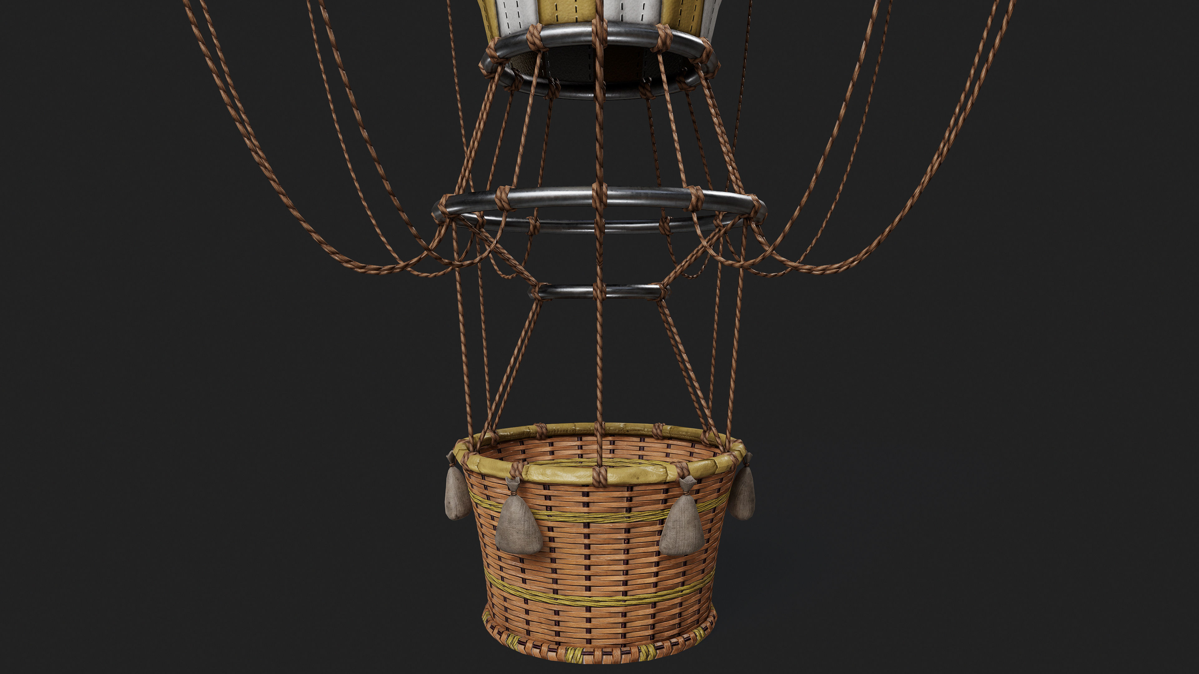 Hot Air Ballon Low-poly 3D model_18