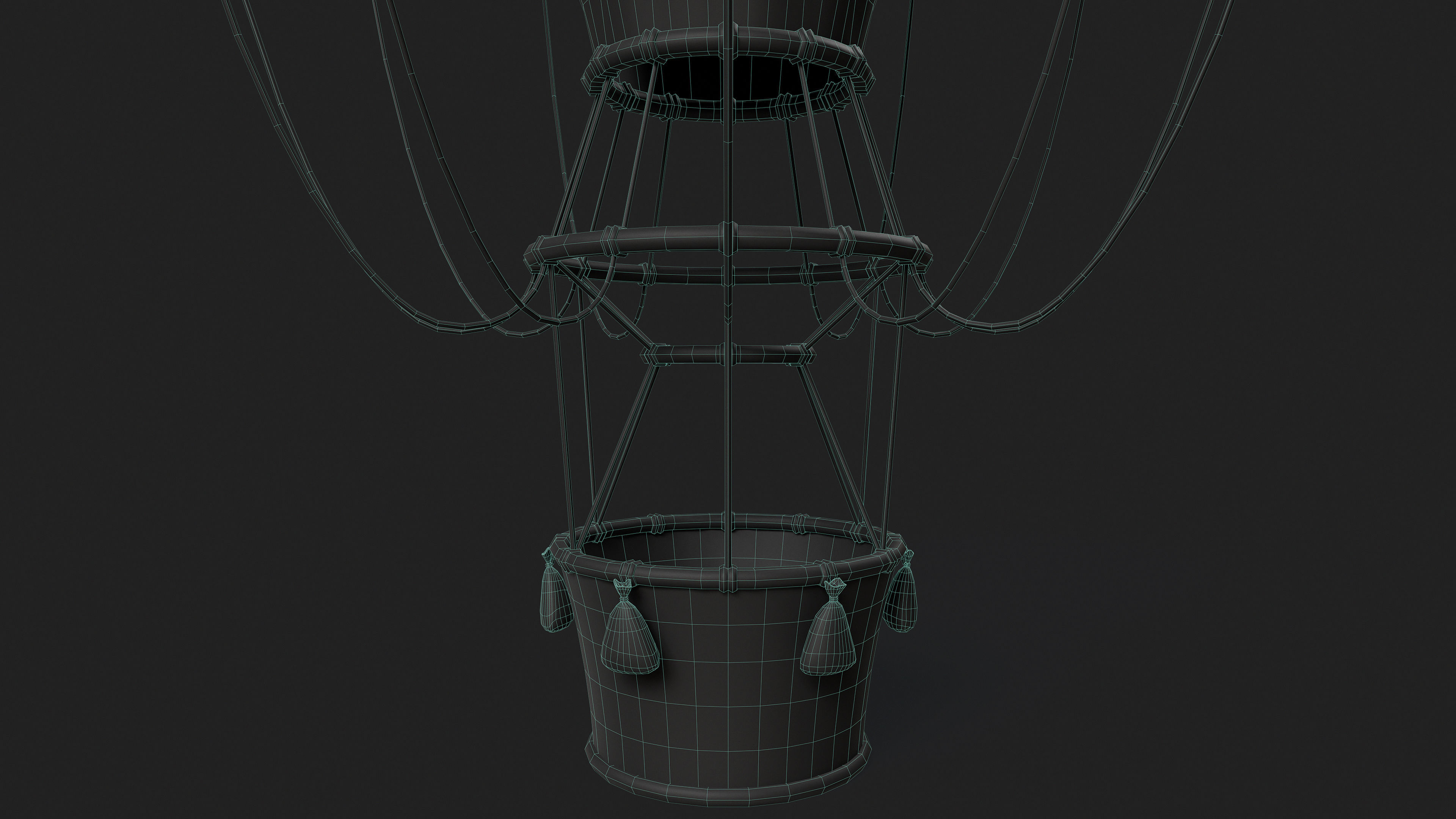 Hot Air Ballon Low-poly 3D model_19