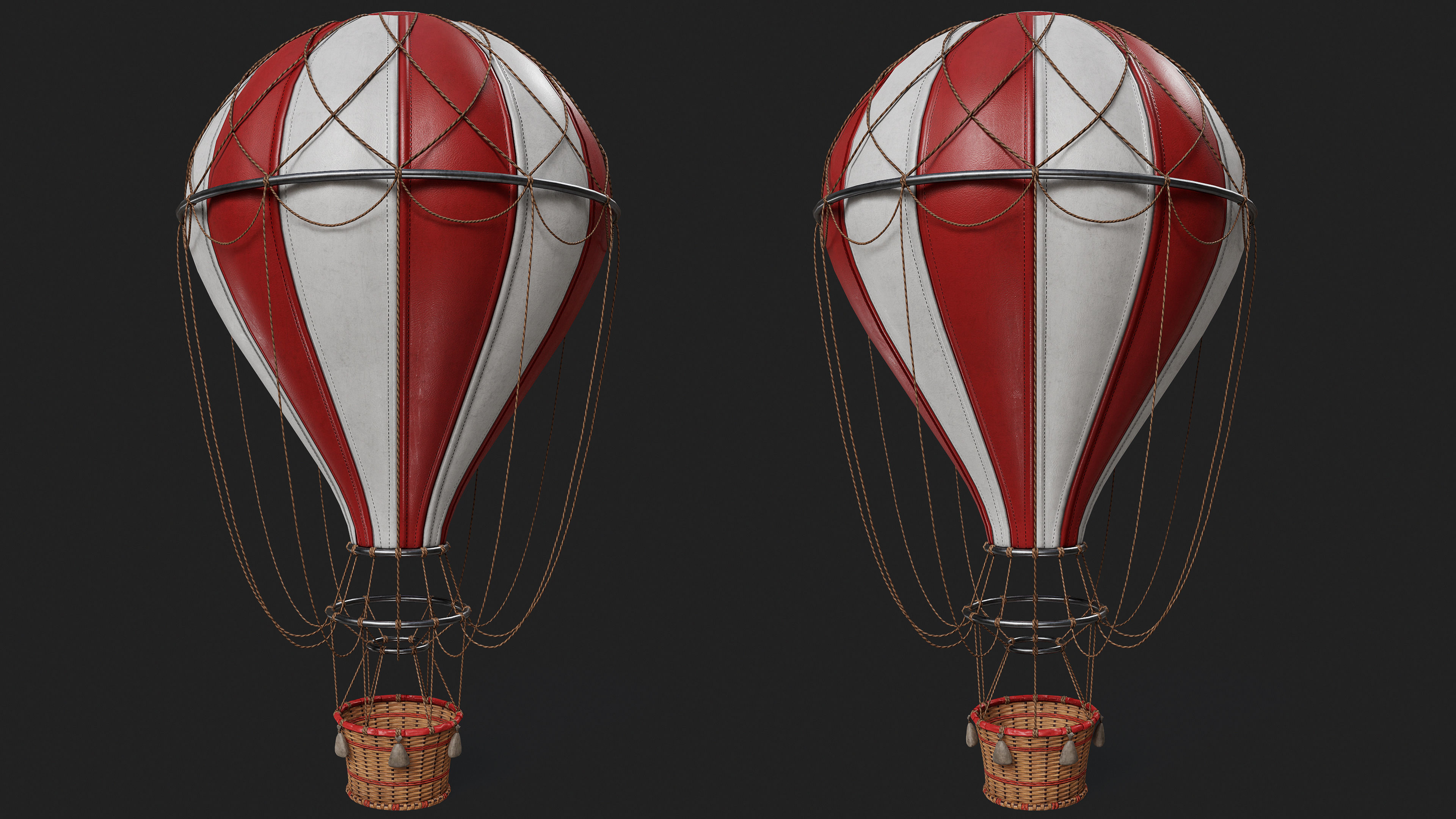 Hot Air Ballon Low-poly 3D model_6