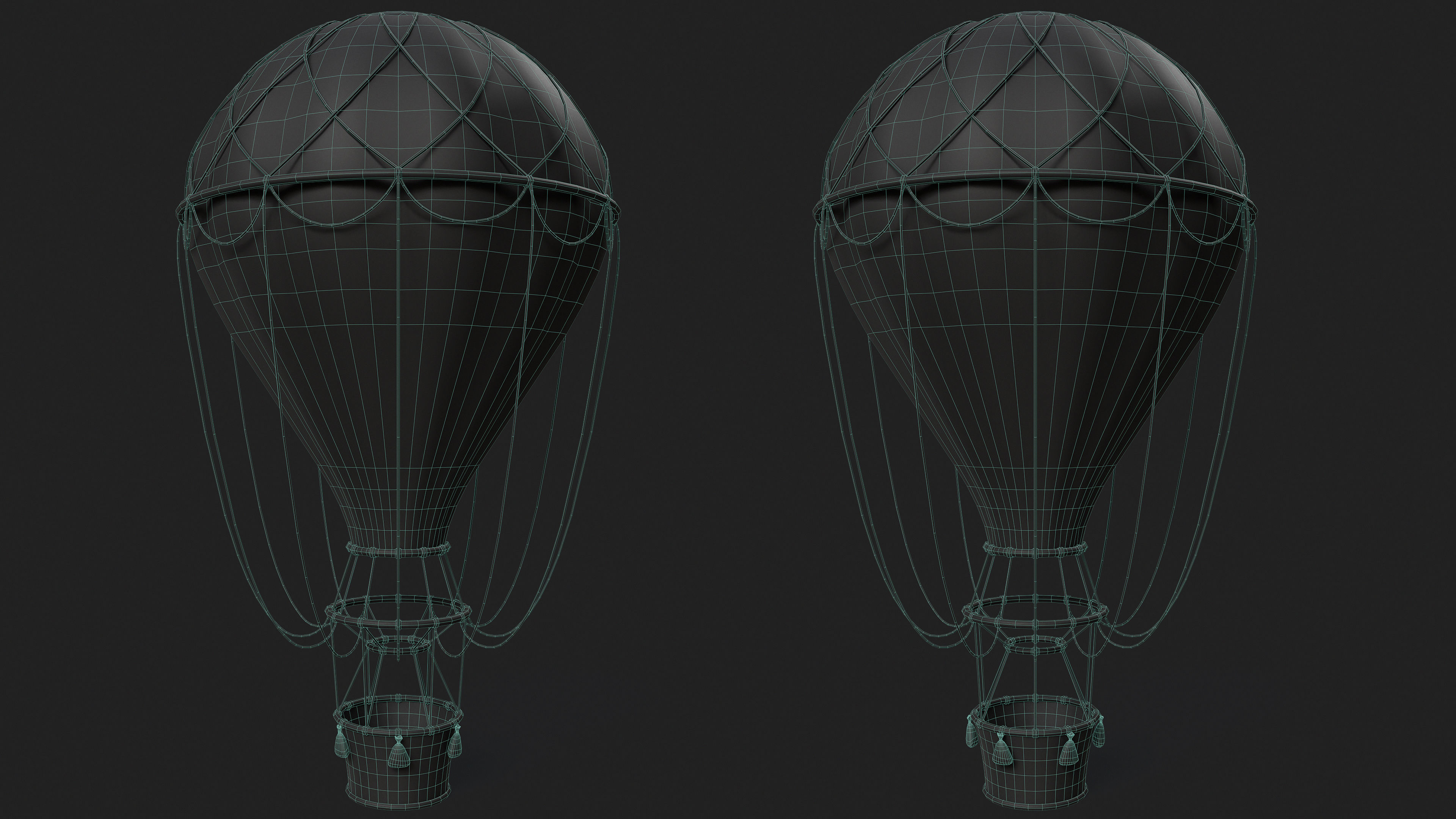 Hot Air Ballon Low-poly 3D model_12