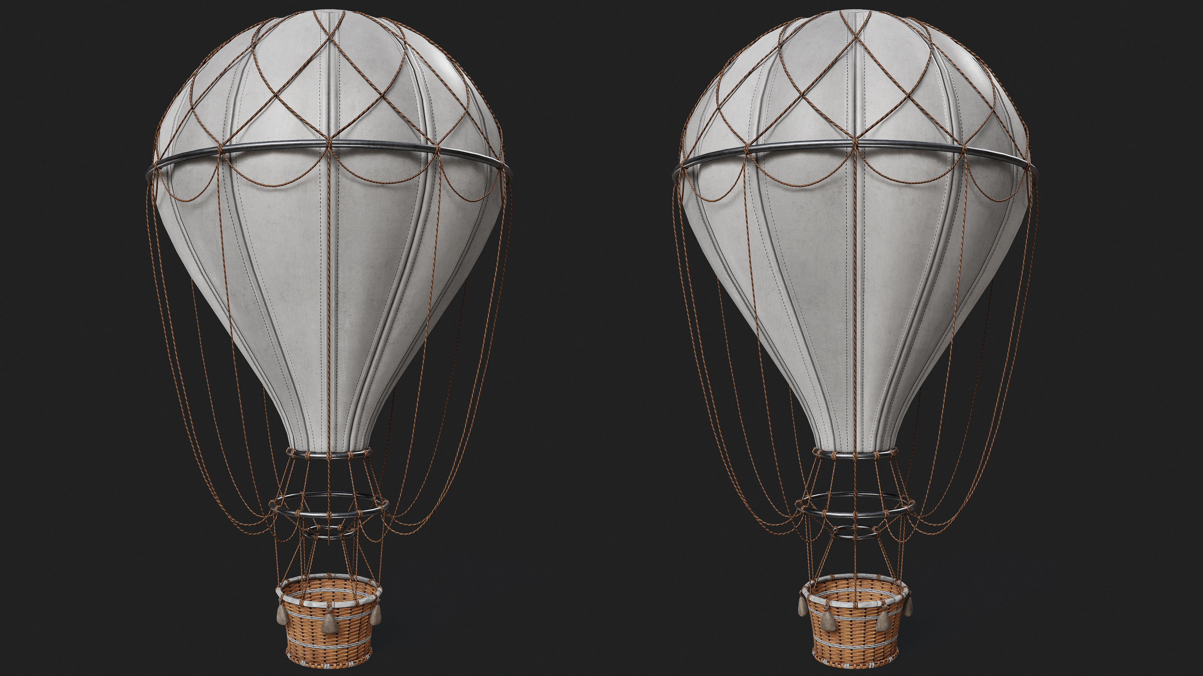 Hot Air Ballon Low-poly 3D model_8