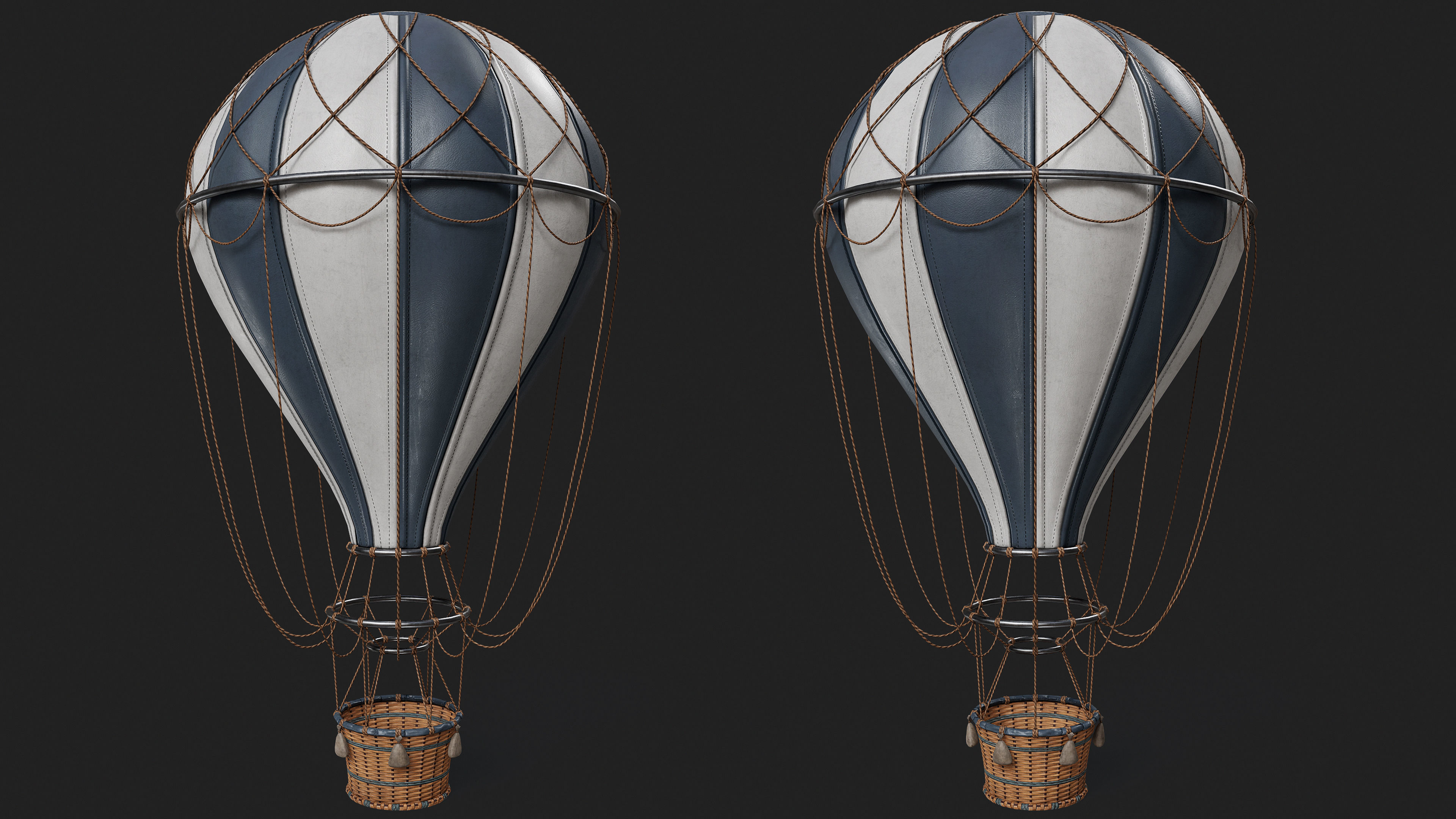Hot Air Ballon Low-poly 3D model_9