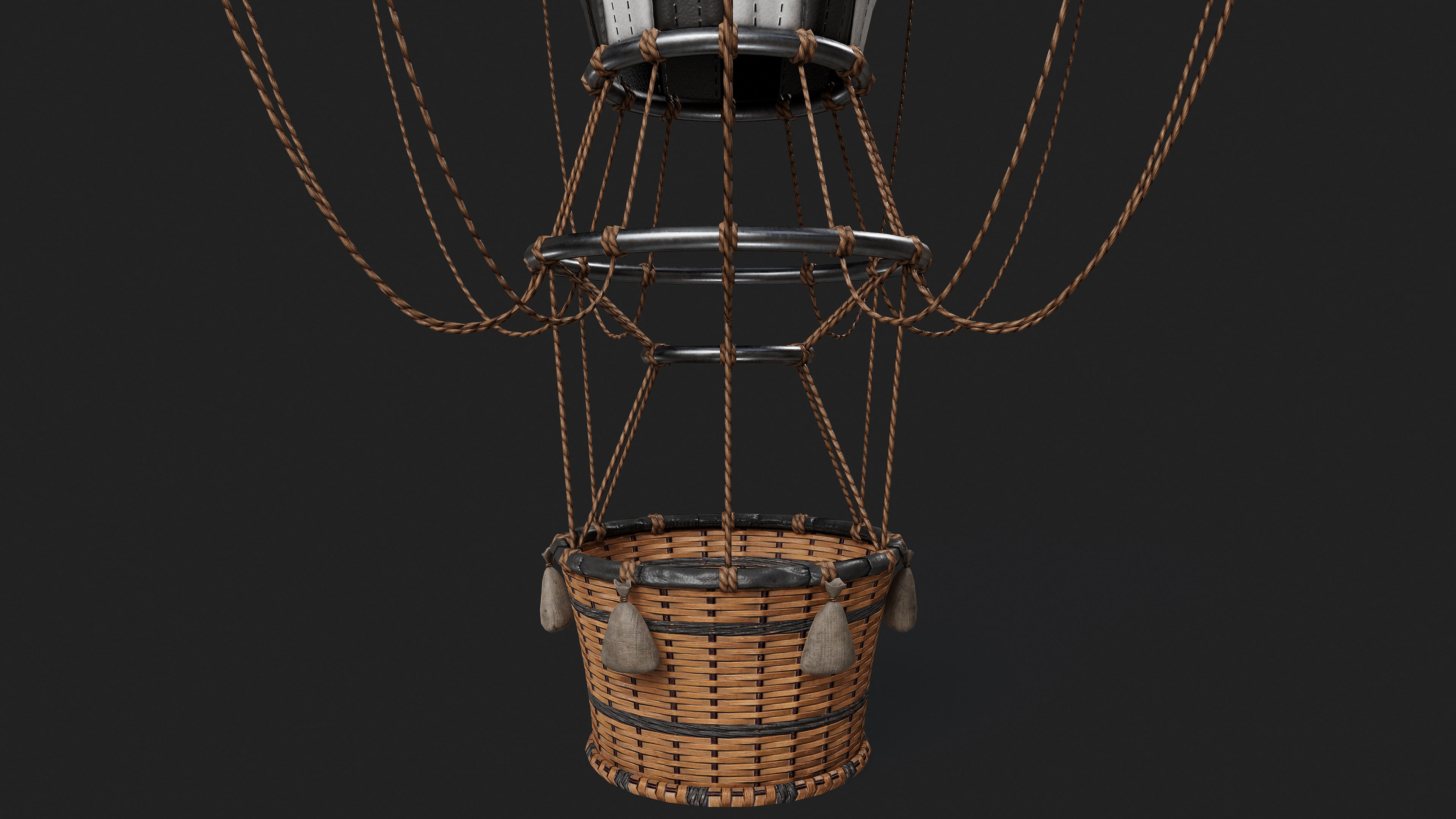 Hot Air Ballon Low-poly 3D model_14