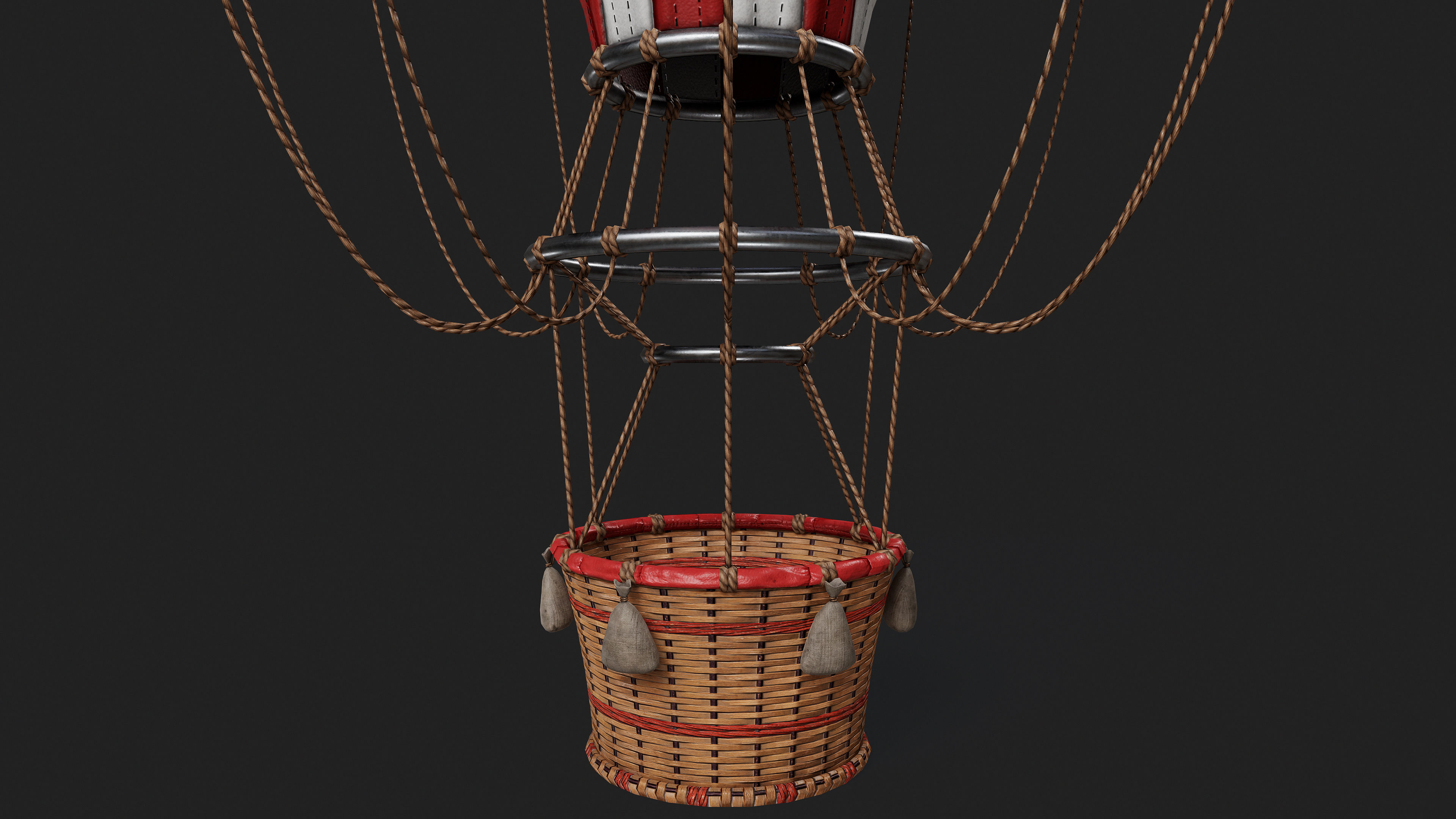 Hot Air Ballon Low-poly 3D model_13