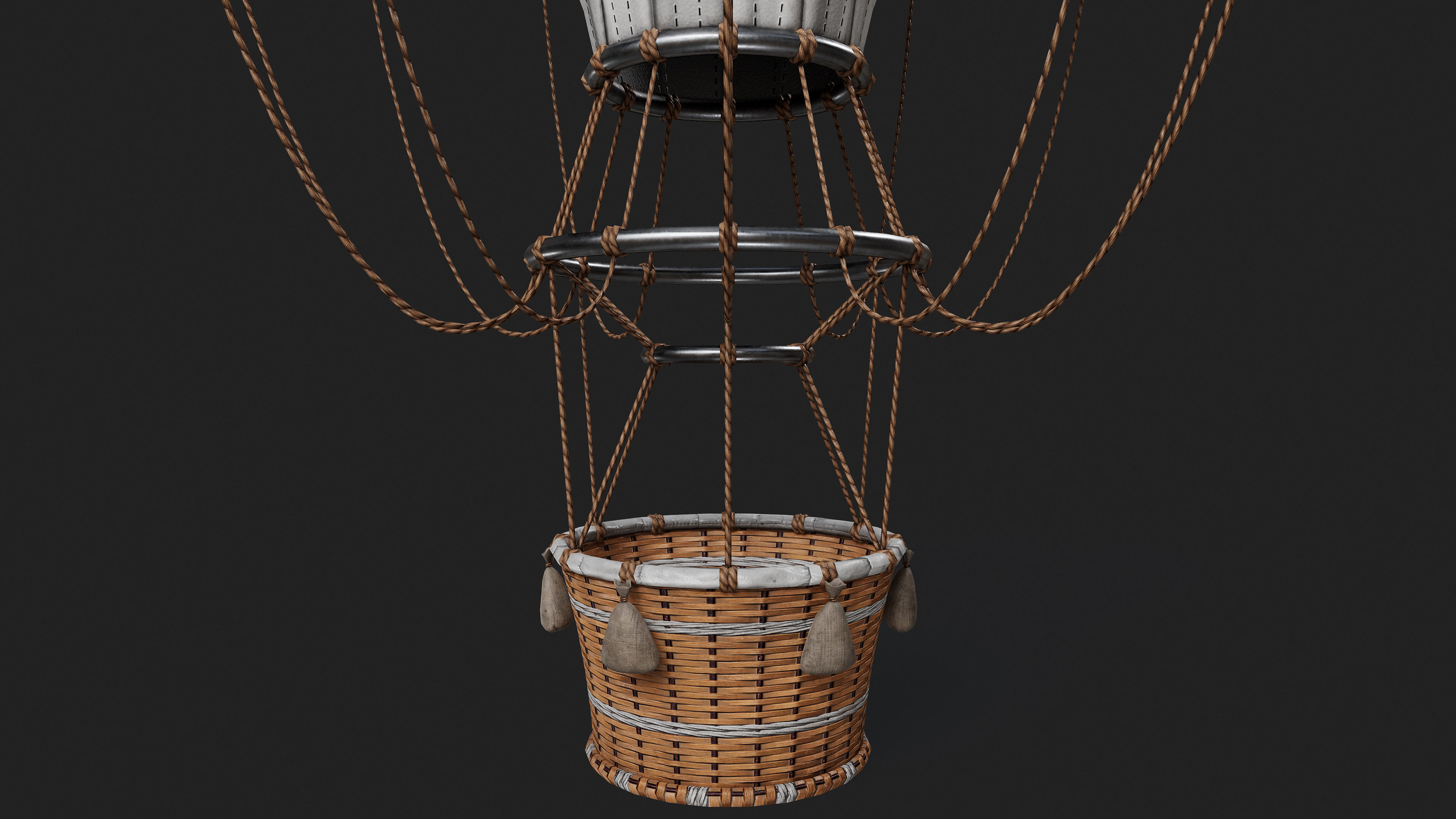 Hot Air Ballon Low-poly 3D model_15