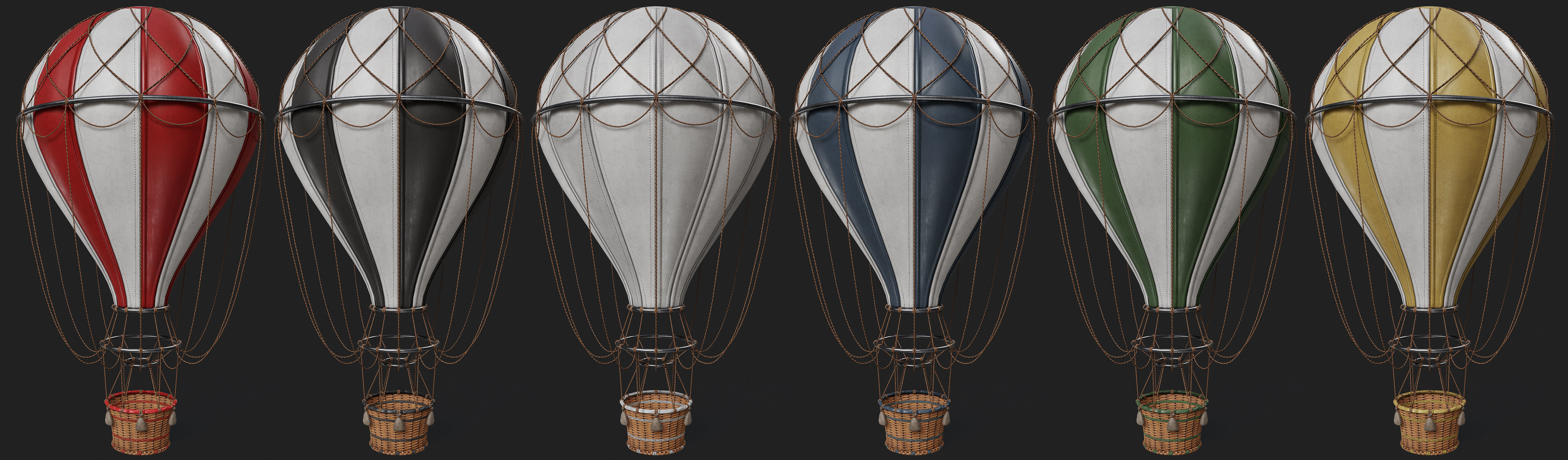 Hot Air Ballon Low-poly 3D model_4